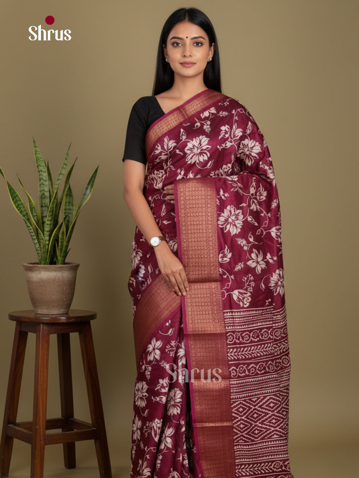 DJS24154 - Semi Crepe Saree