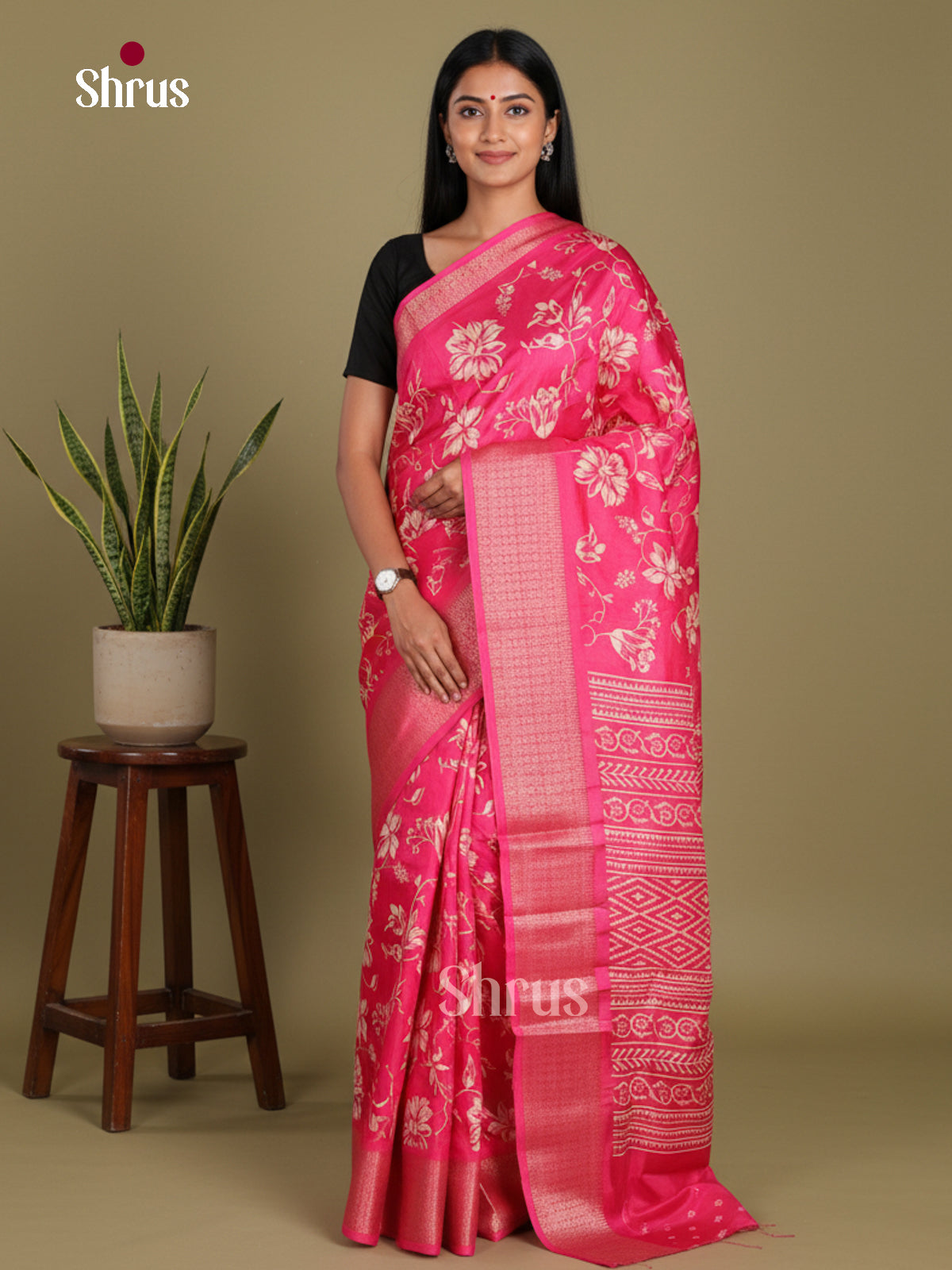 DJS24155 - Semi Crepe Saree