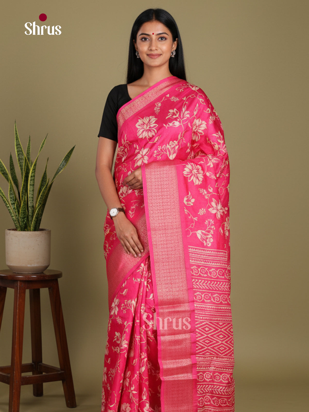 DJS24155 - Semi Crepe Saree