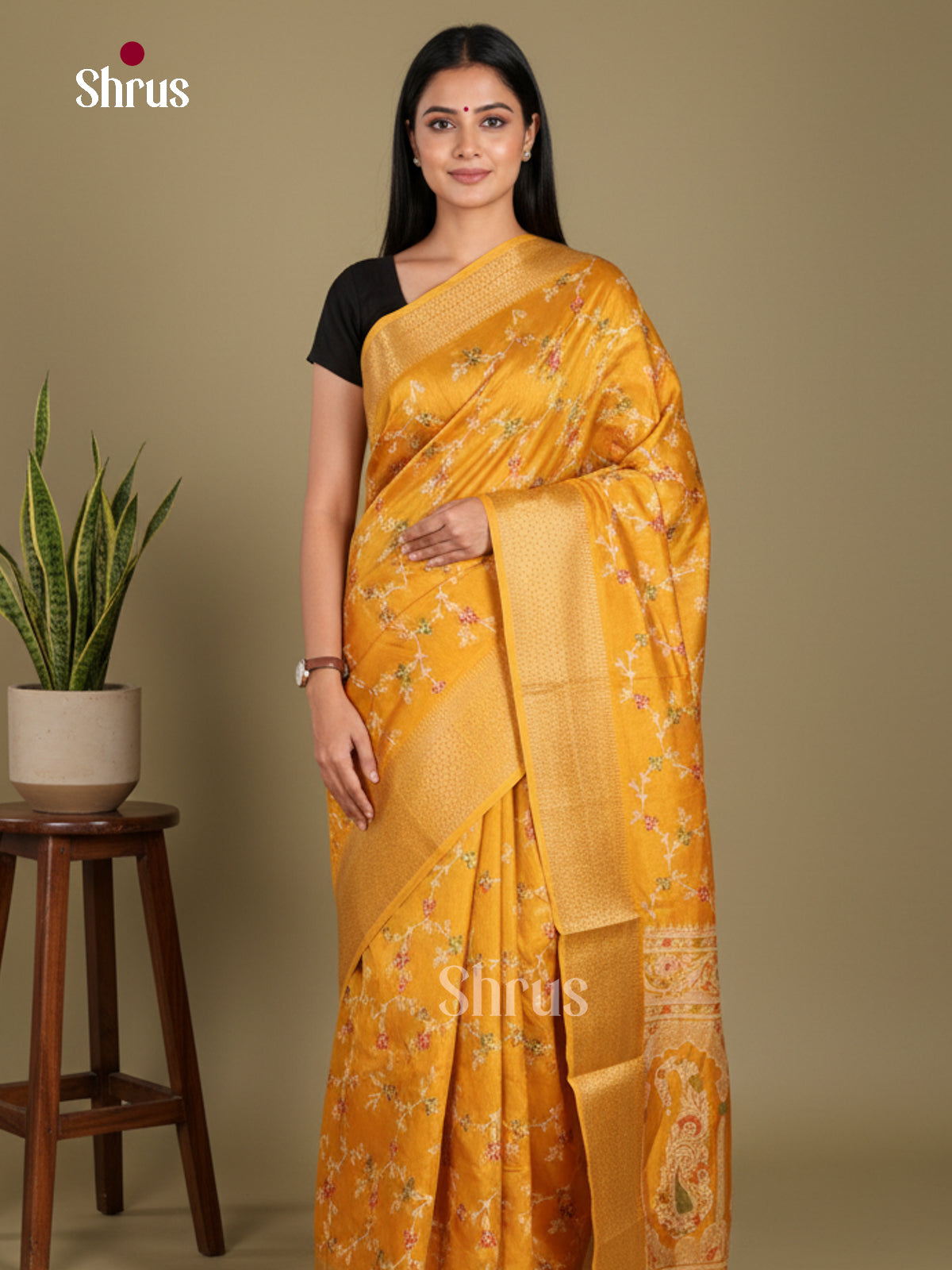 DJS24159 - Semi Crepe Saree - Shop on Shrus.com