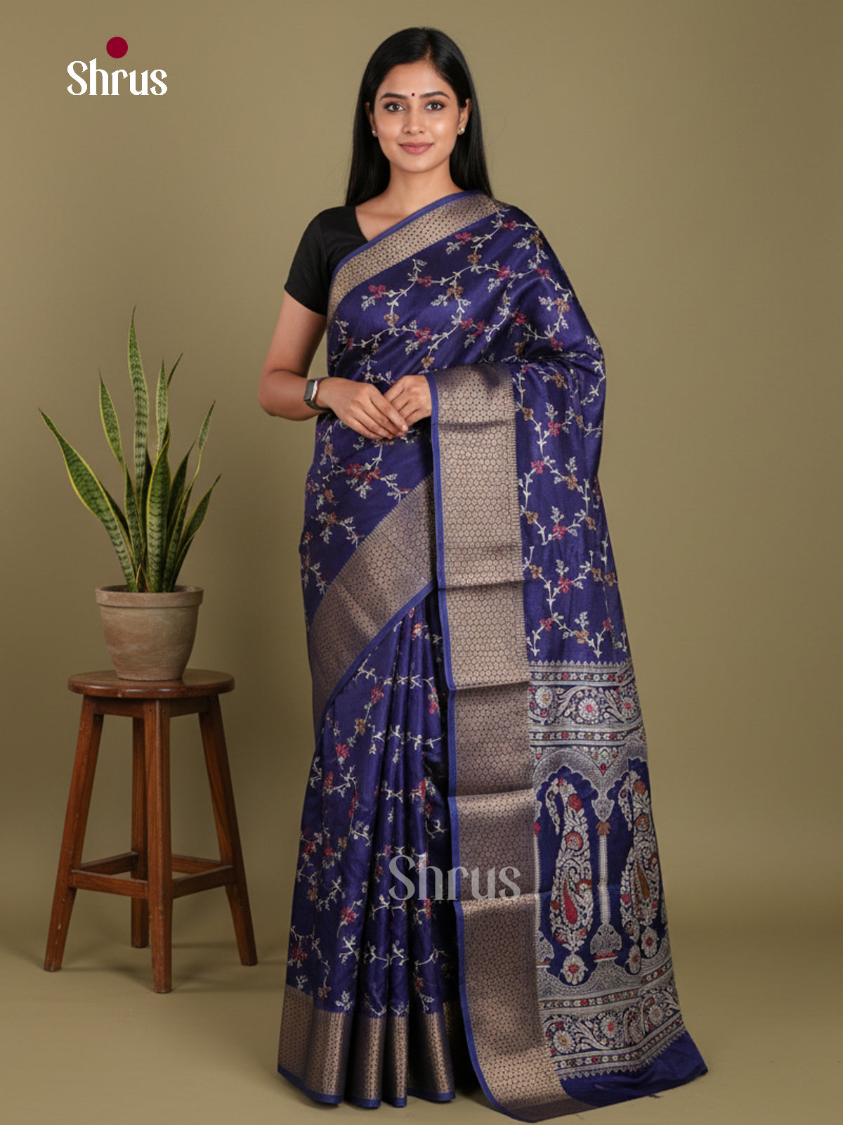 DJS24162 - Semi Crepe Saree - Shop on Shrus.com