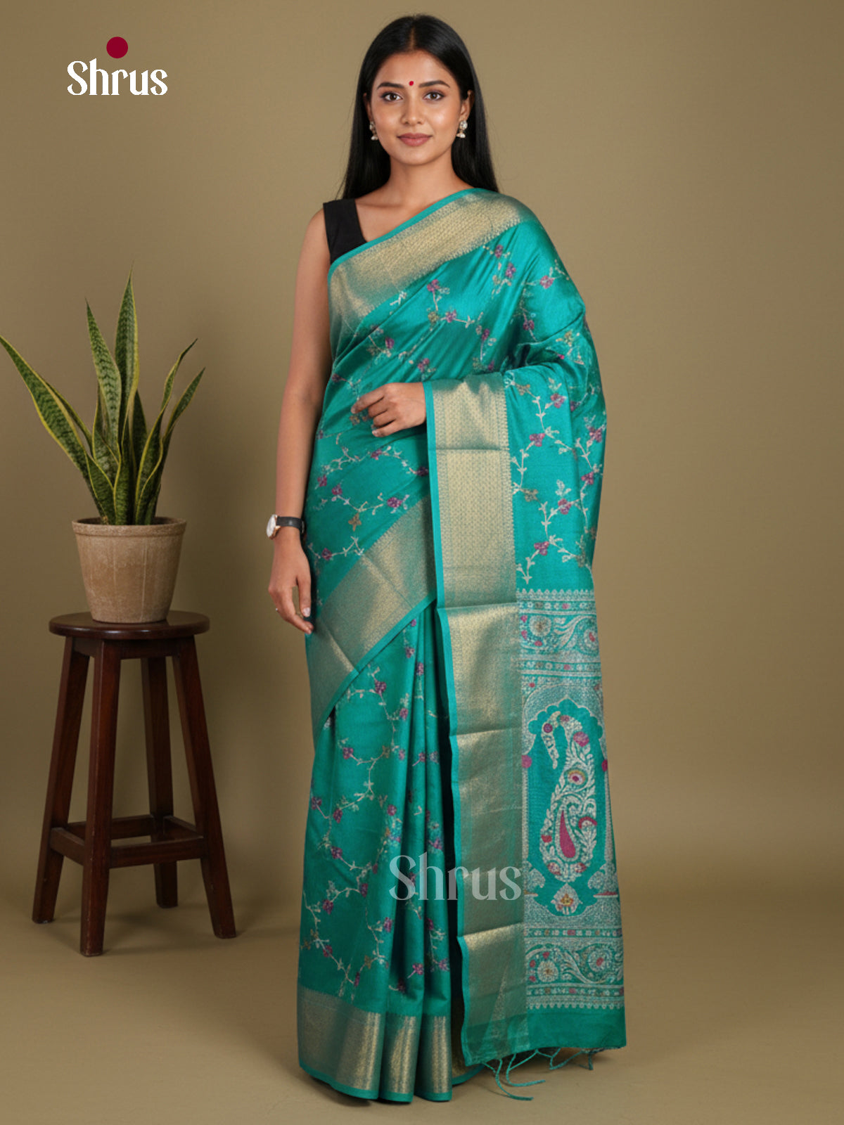 DJS24166 - Semi Crepe Saree - Shop on Shrus.com