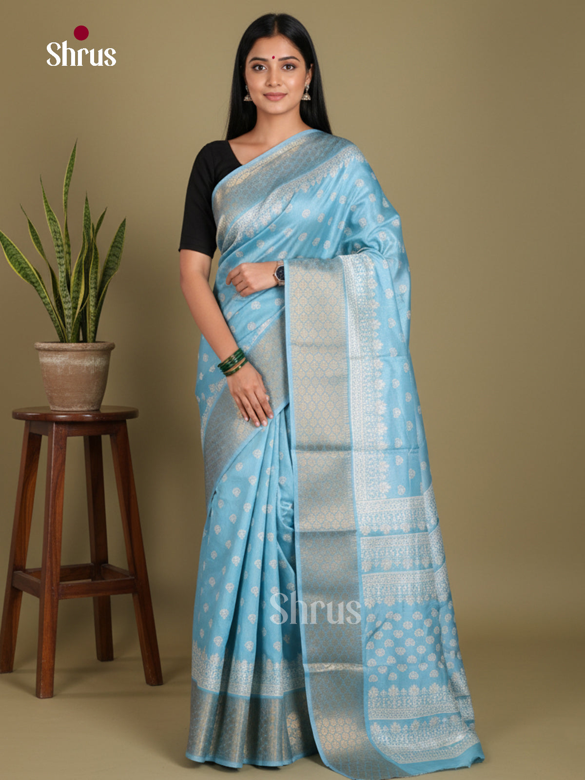 DJS24175 - Semi Crepe Saree - Shop on Shrus.com