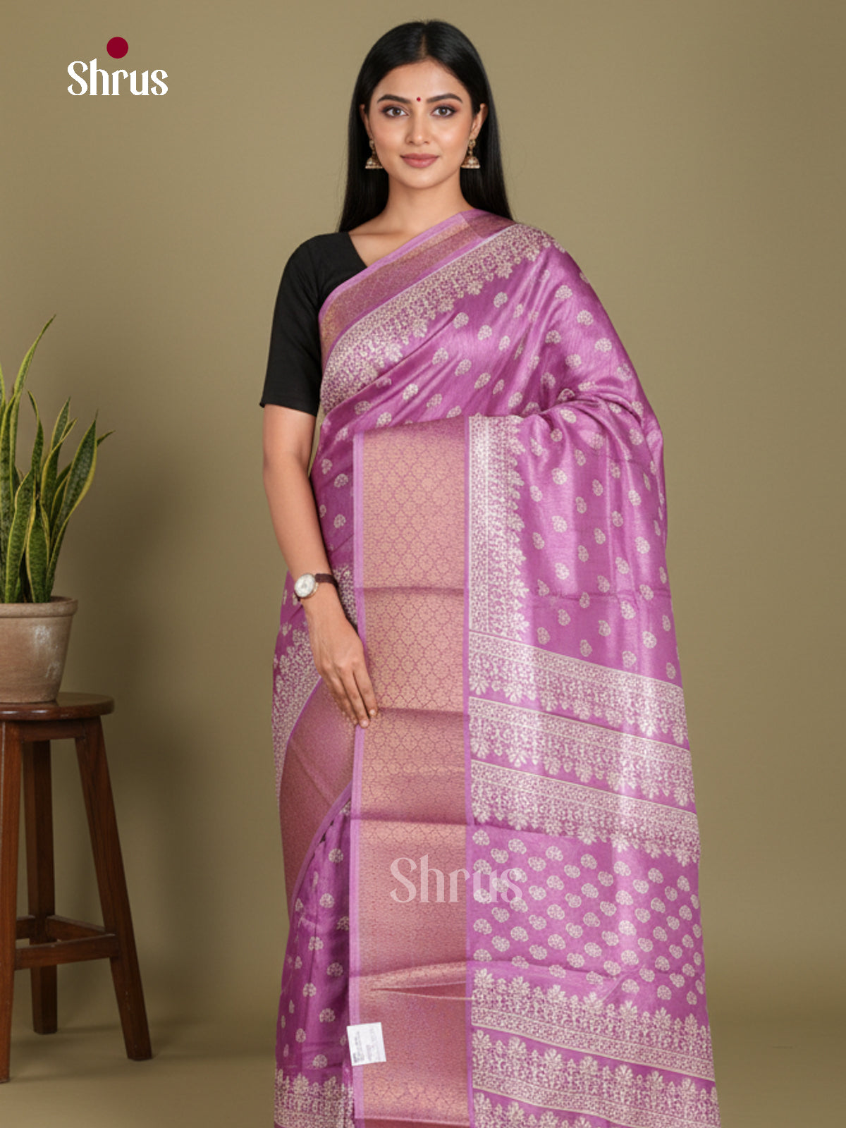DJS24177 - Semi Crepe Saree - Shop on Shrus.com