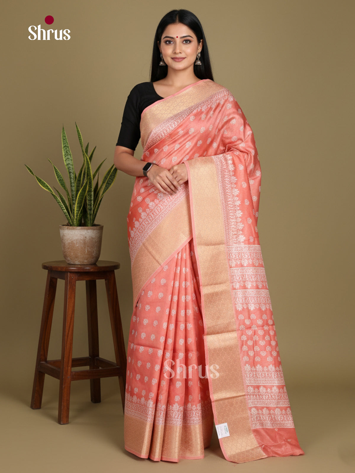 DJS24178 - Semi Crepe Saree - Shop on Shrus.com