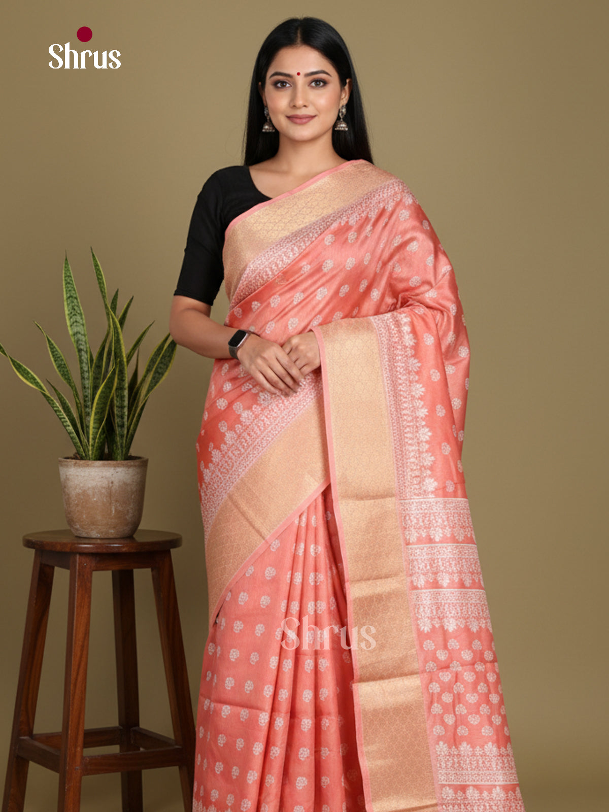 DJS24178 - Semi Crepe Saree - Shop on Shrus.com