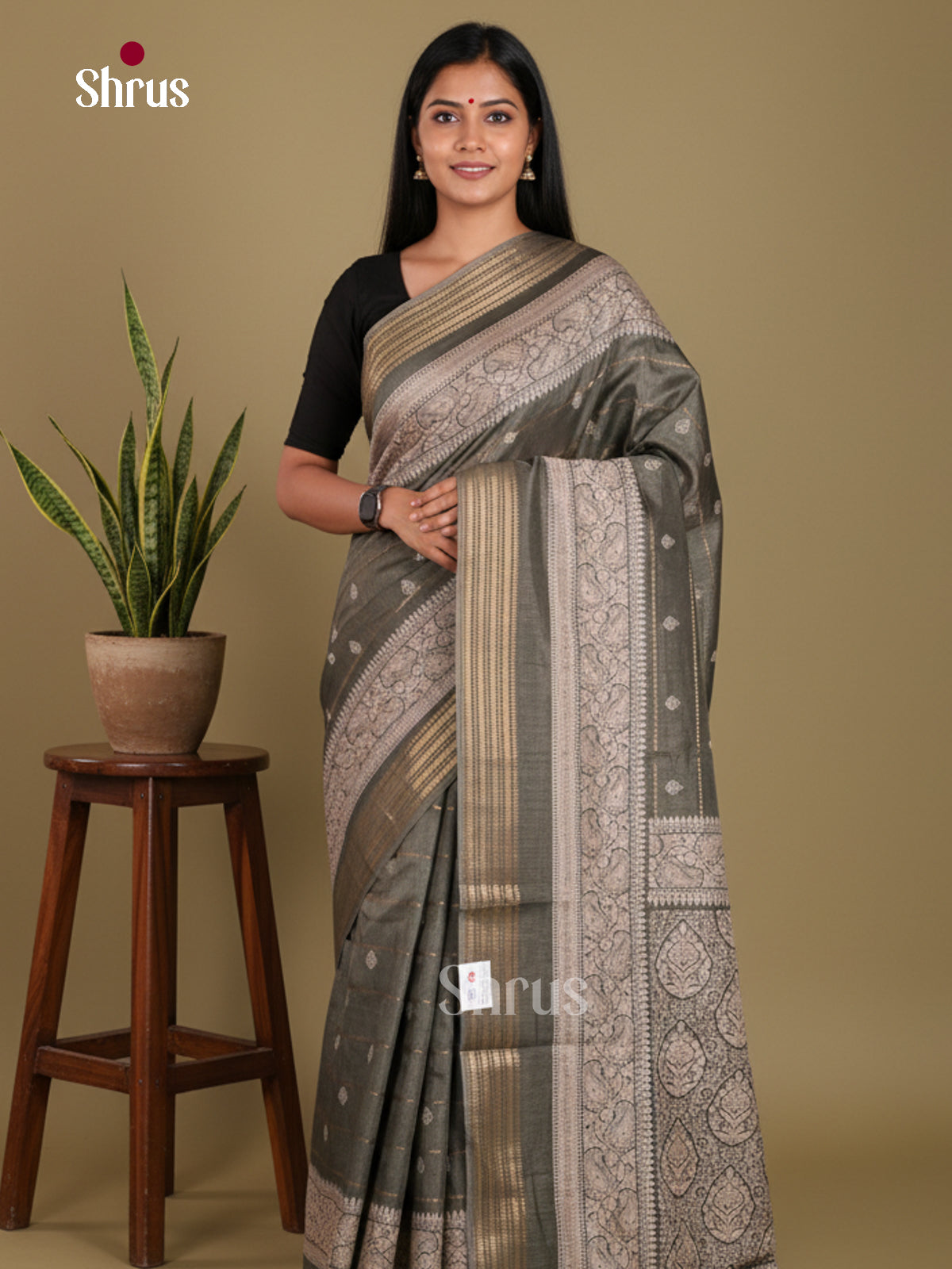 DJS24196 - Semi Crepe Saree - Shop on Shrus.com