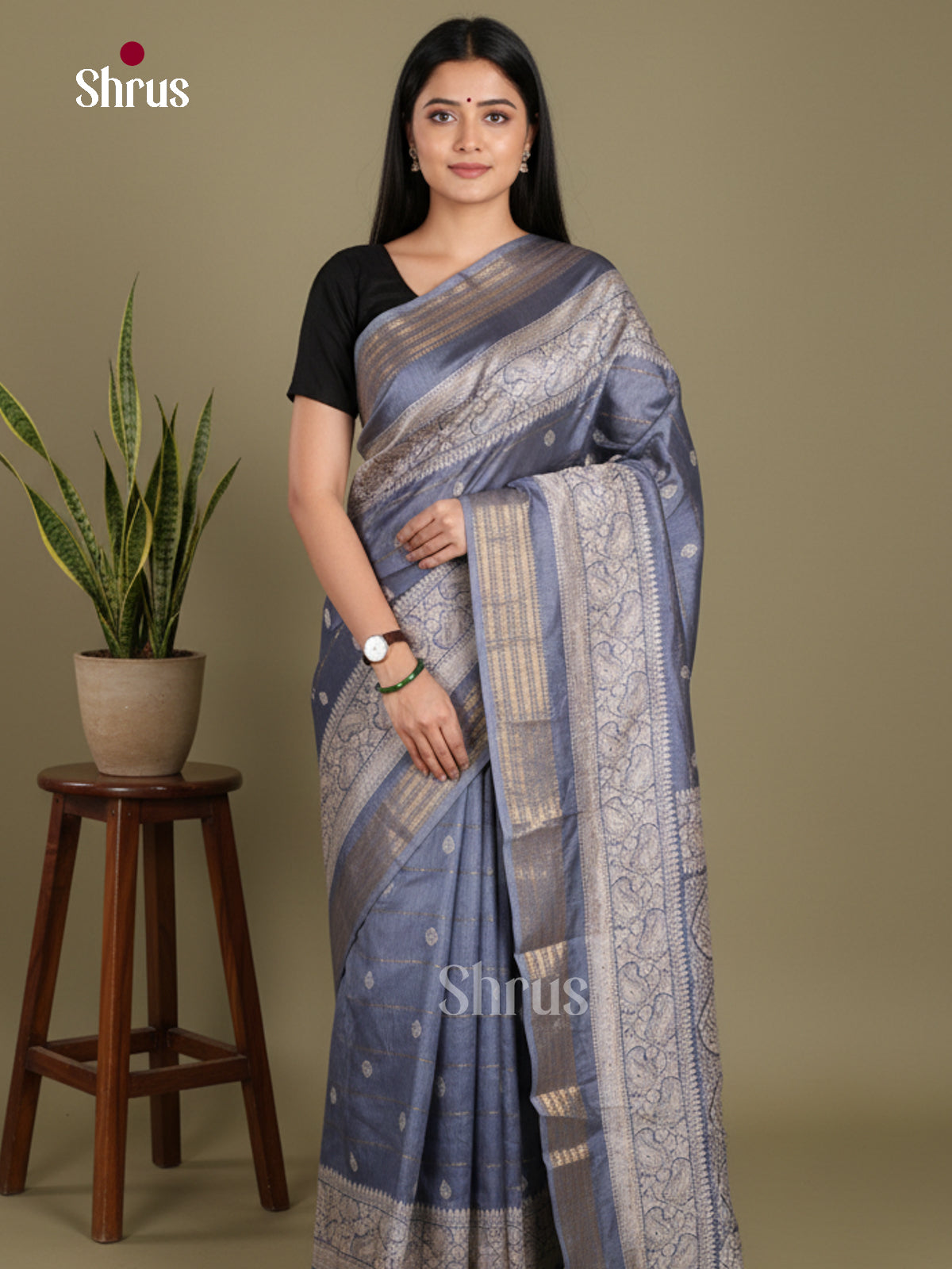 DJS24199 - Semi Crepe Saree - Shop on Shrus.com