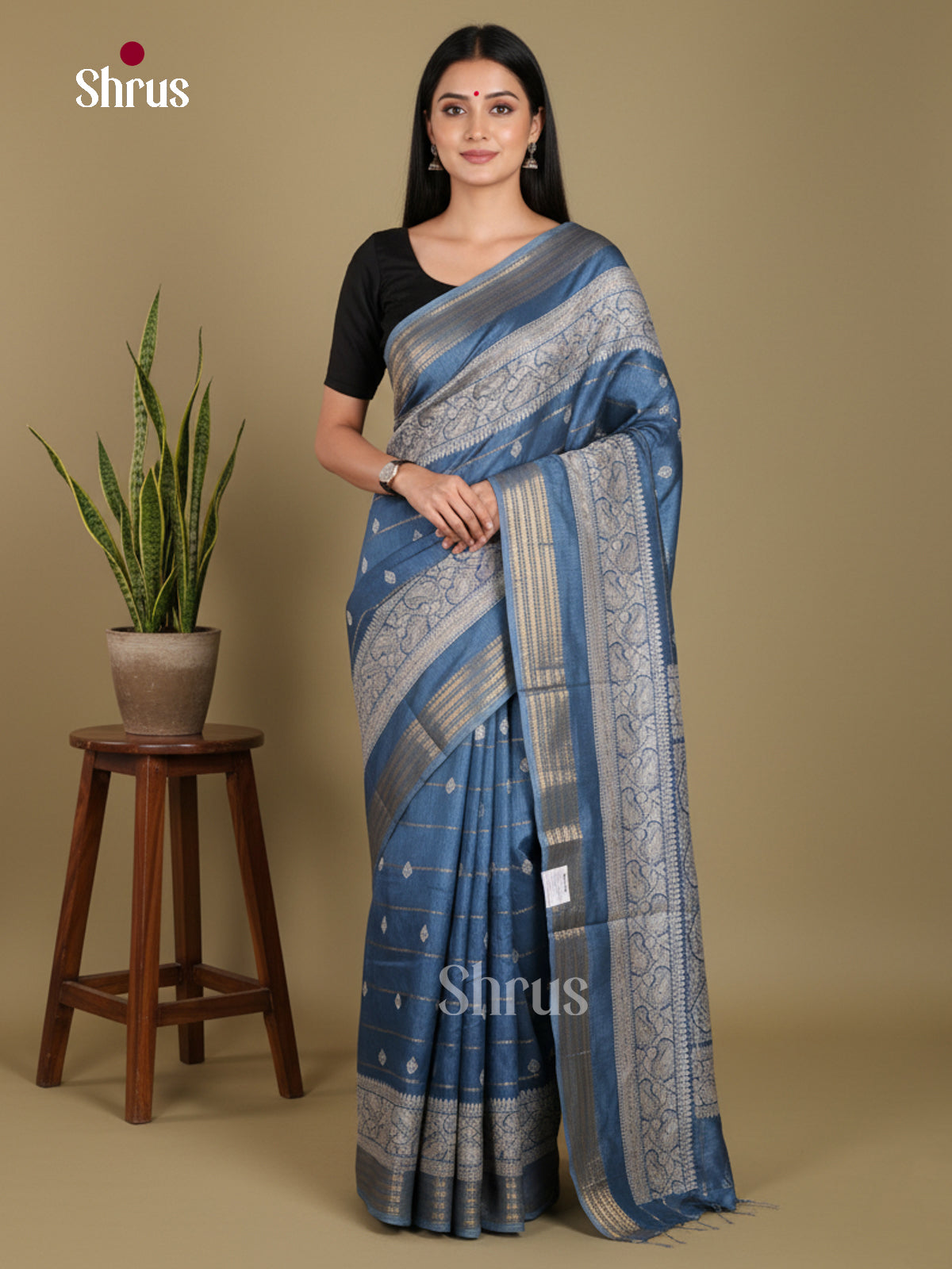 DJS24200 - Semi Crepe Saree - Shop on Shrus.com