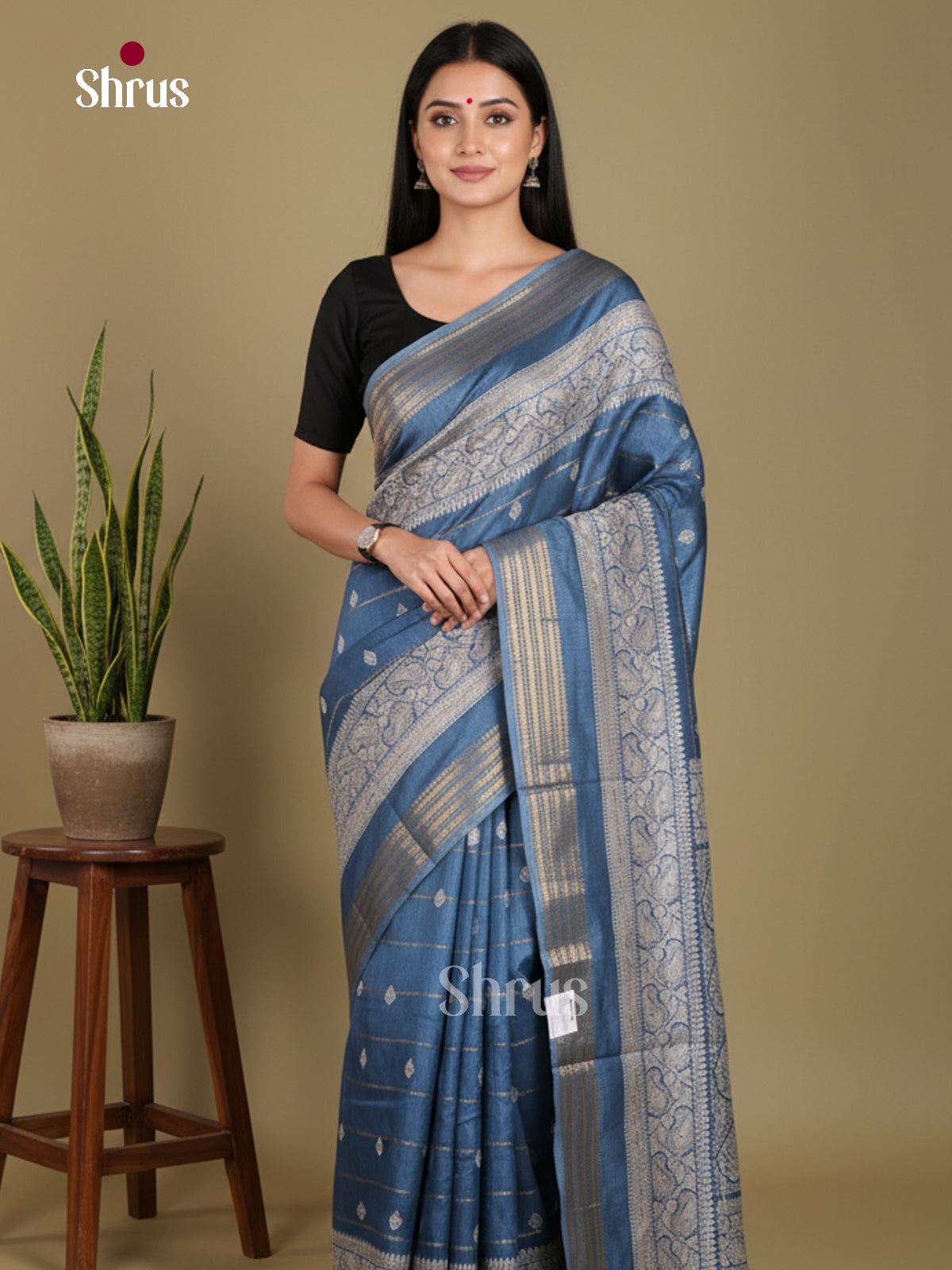 DJS24200 - Semi Crepe Saree - Shop on Shrus.com