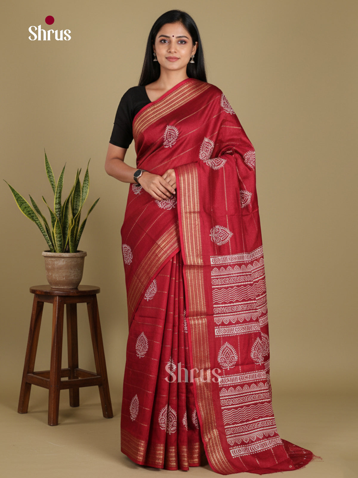 DJS24204 - Semi Crepe Saree - Shop on Shrus.com