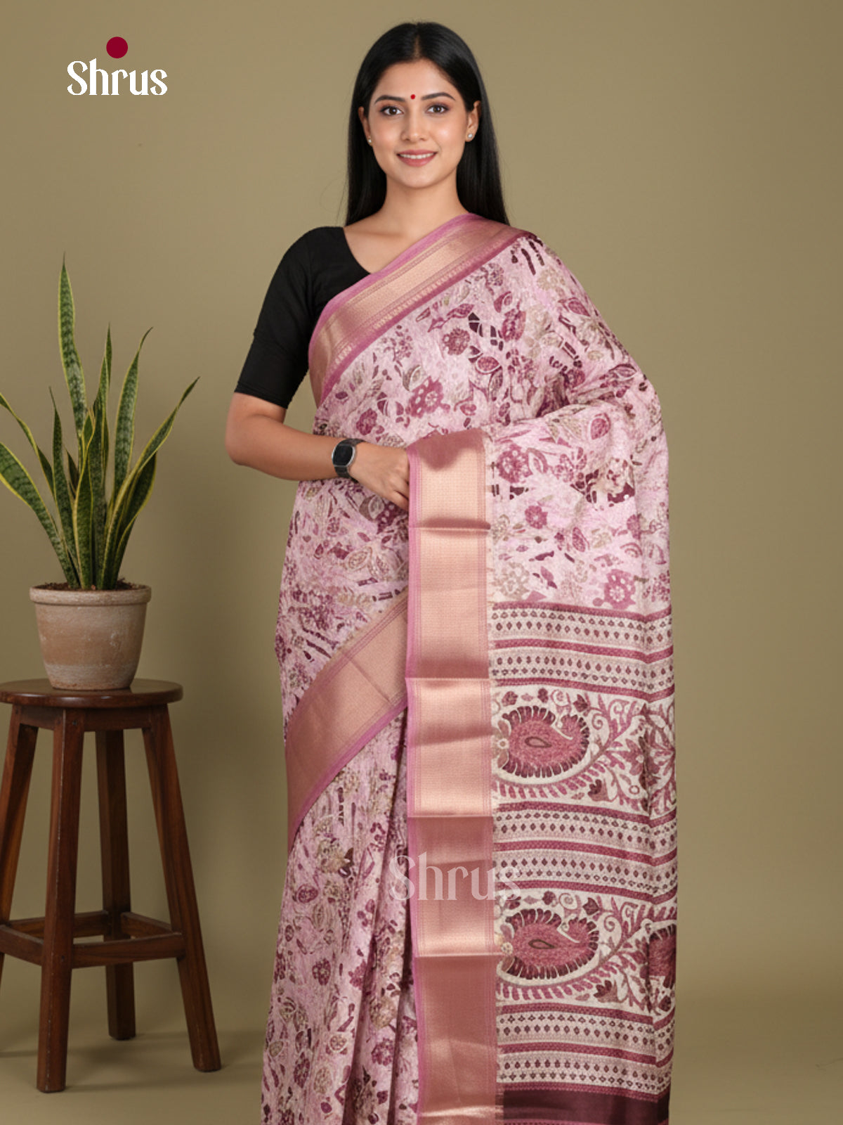 DJS24213 - Semi Crepe Saree - Shop on Shrus.com