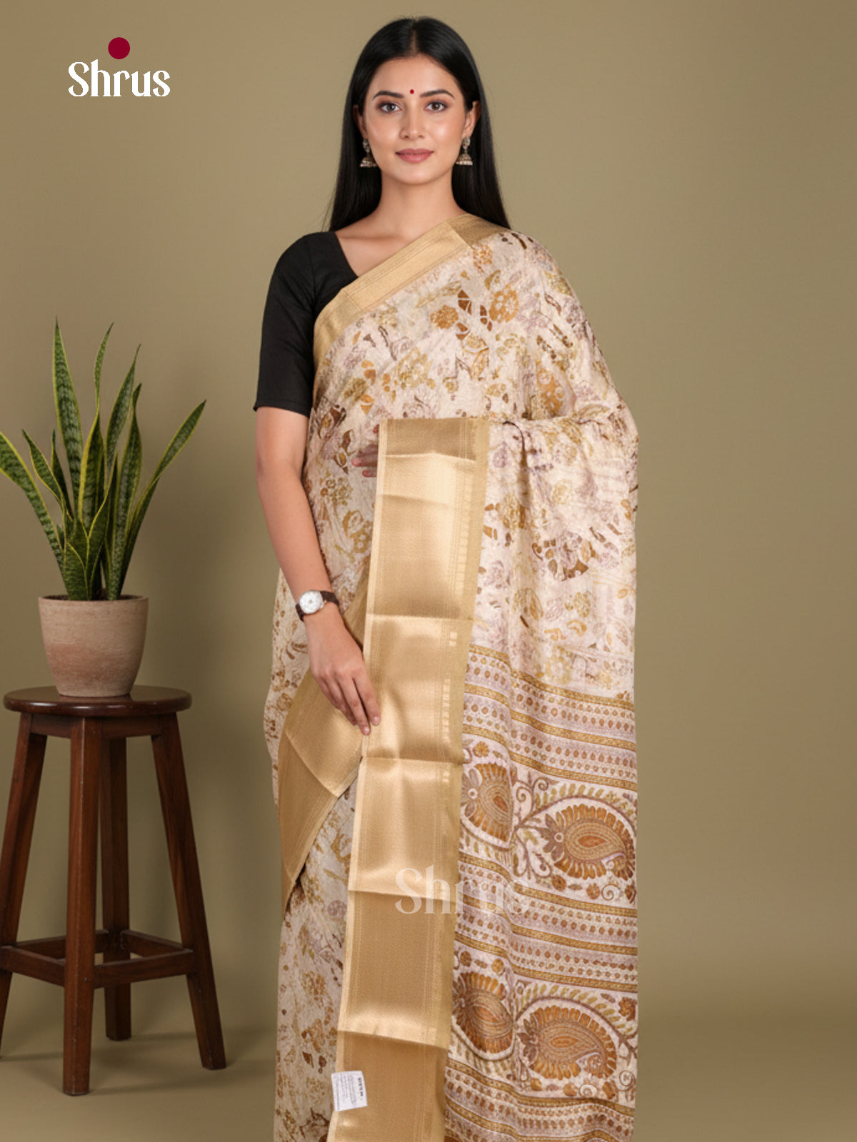 DJS24214 - Semi Crepe Saree - Shop on Shrus.com