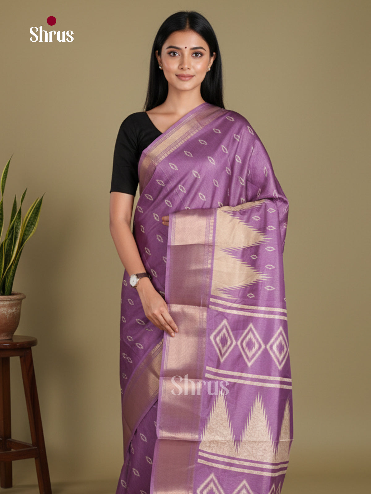 DJS24217 - Semi Crepe Saree - Shop on Shrus.com