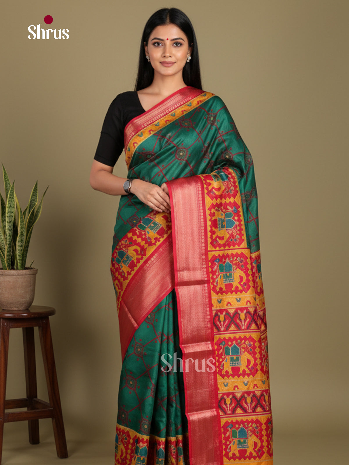 DJS24220 - Semi Crepe Saree - Shop on Shrus.com