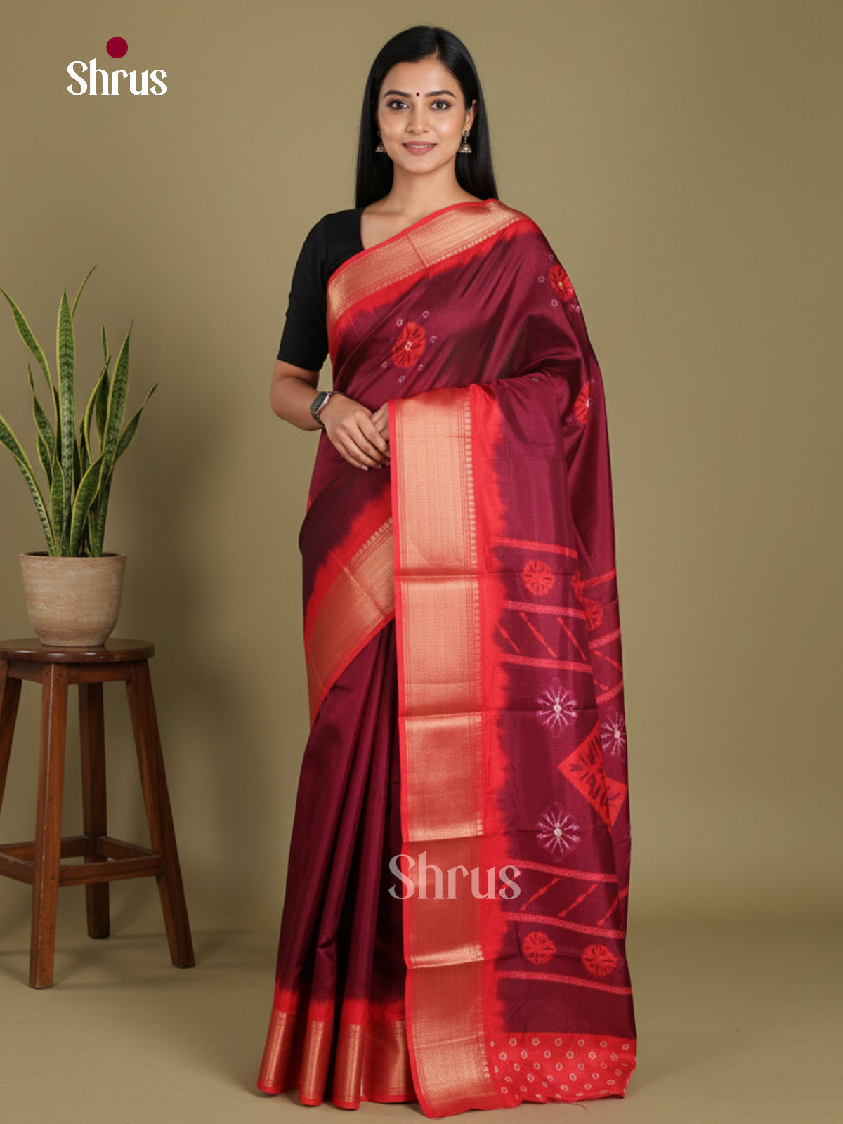 DJS24221 - Semi Crepe Saree - Shop on Shrus.com