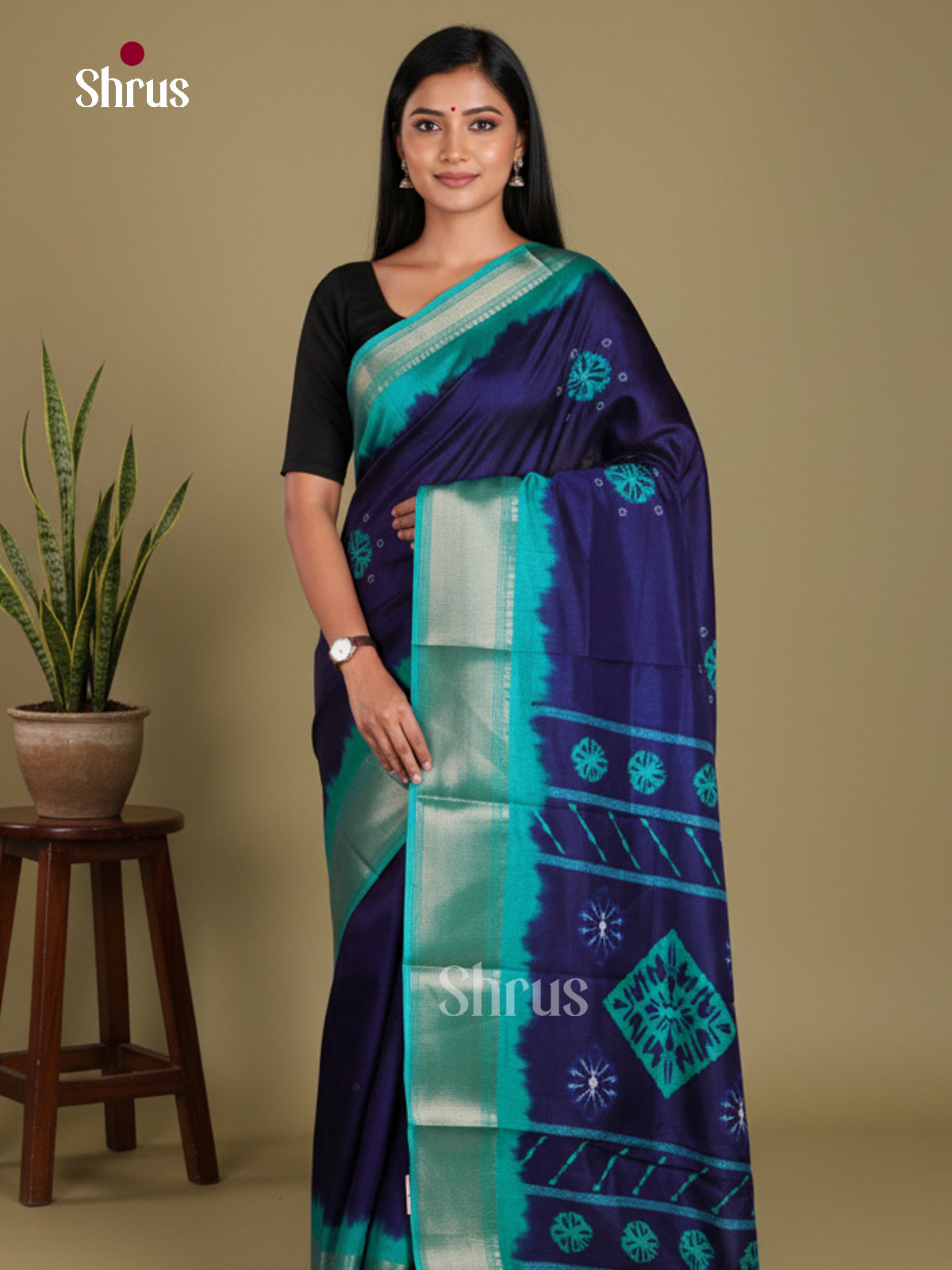 DJS24222 - Semi Crepe Saree - Shop on Shrus.com