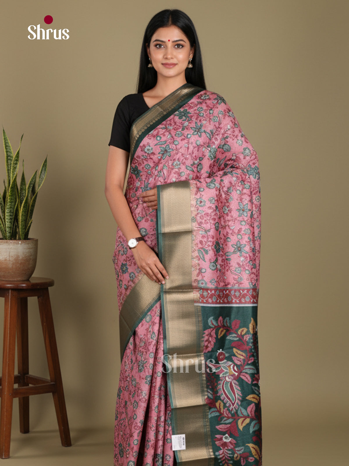 DJS24224 - Semi Crepe Saree - Shop on Shrus.com