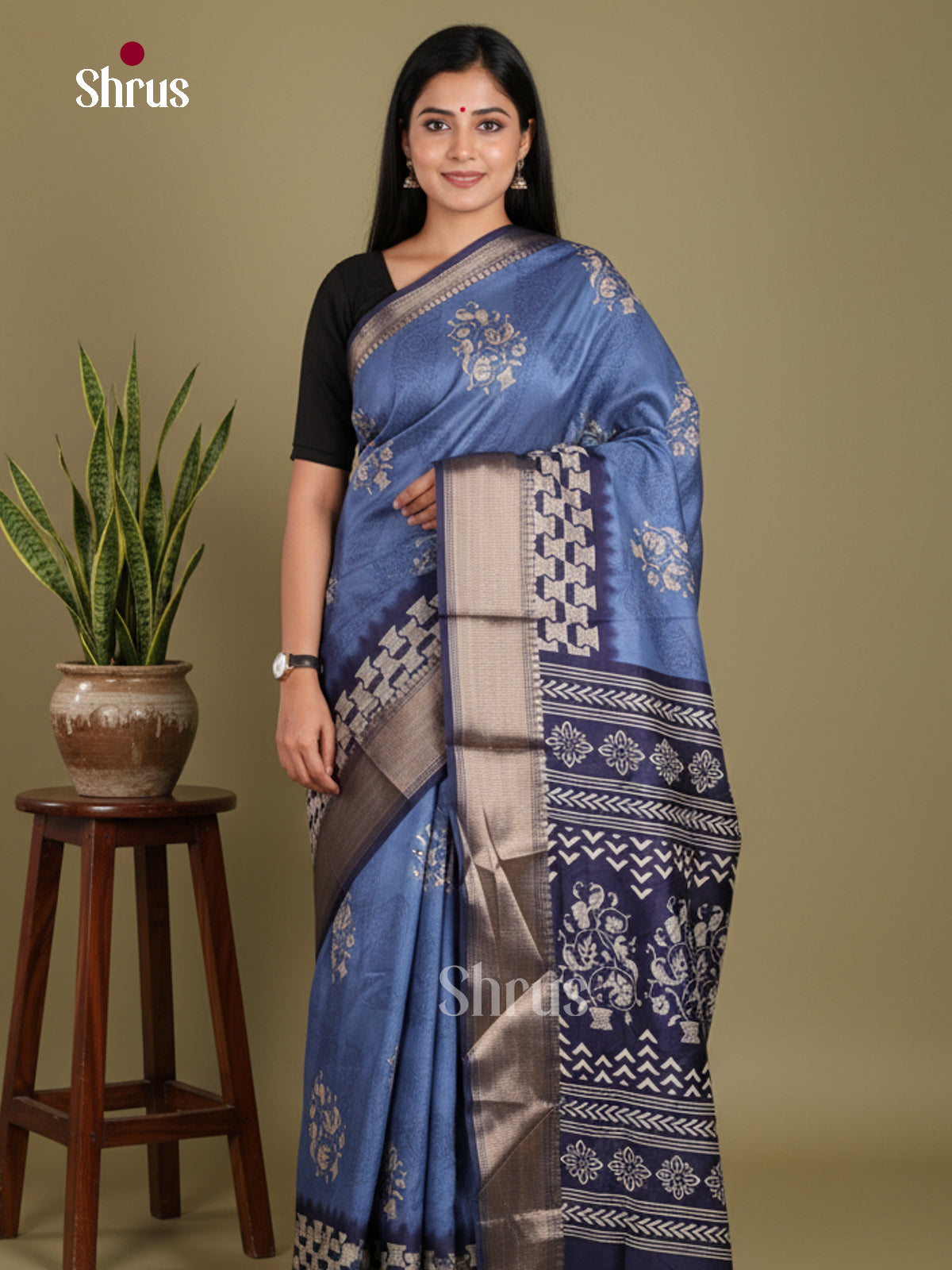 DJS24229 - Semi Crepe Saree - Shop on Shrus.com