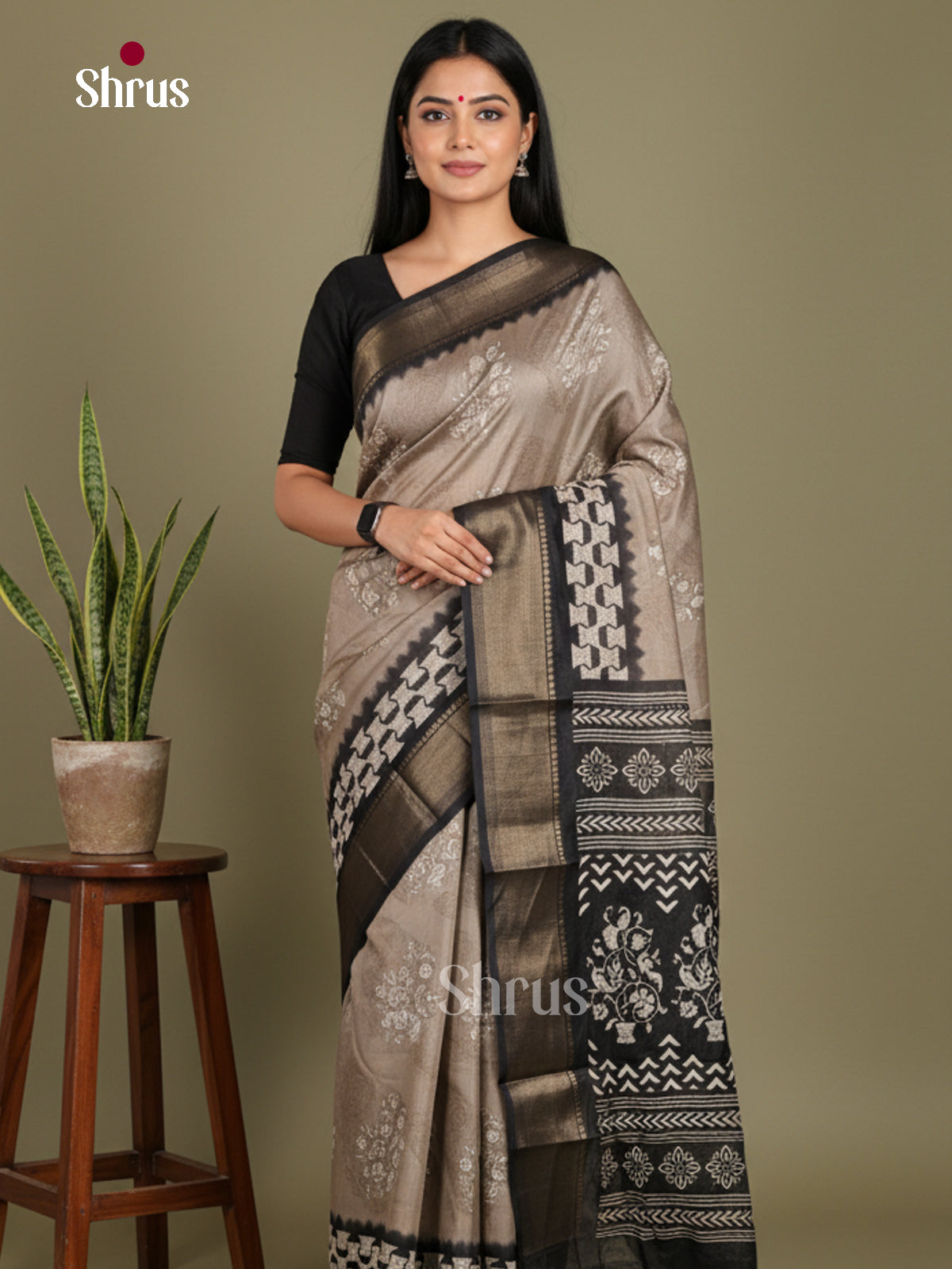 DJS24230 - Semi Crepe Saree - Shop on Shrus.com