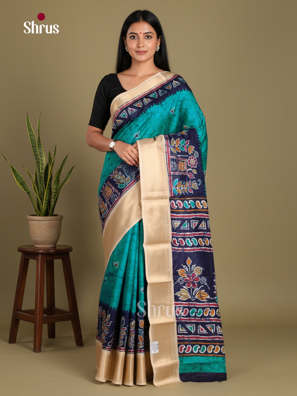 DJS24235 - Semi Crepe Saree - Shop on Shrus.com