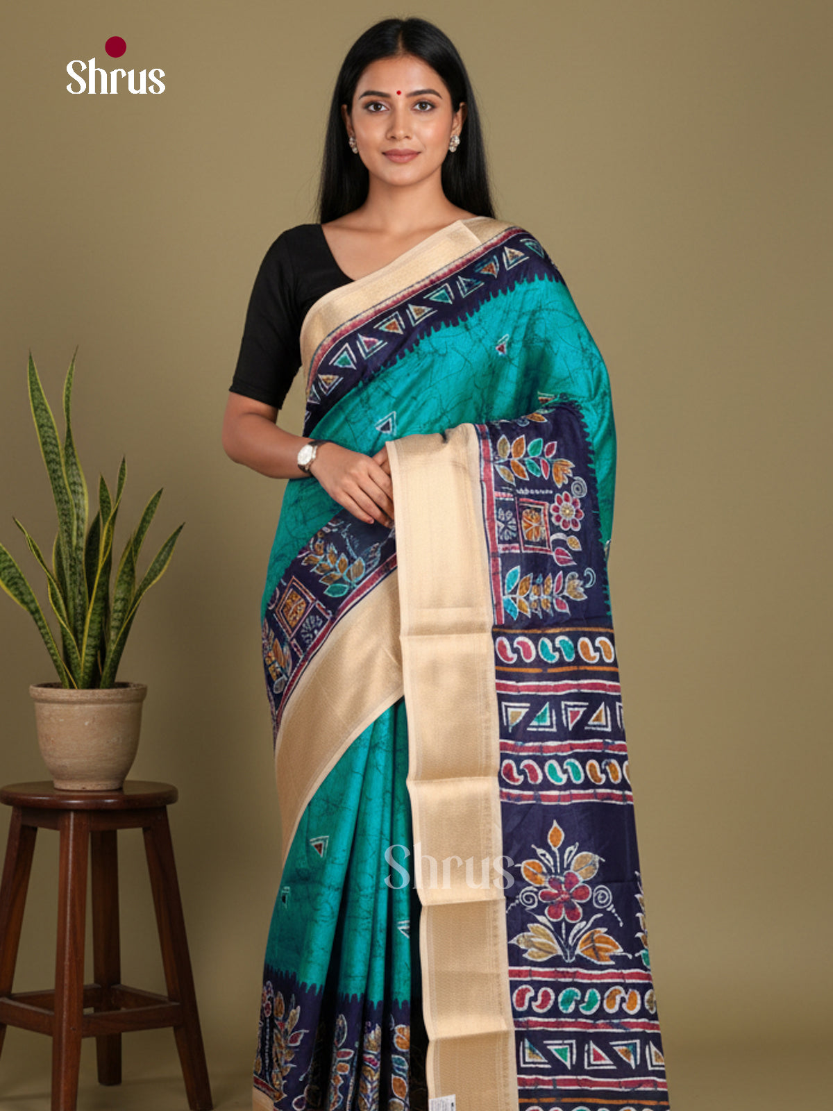 DJS24235 - Semi Crepe Saree - Shop on Shrus.com