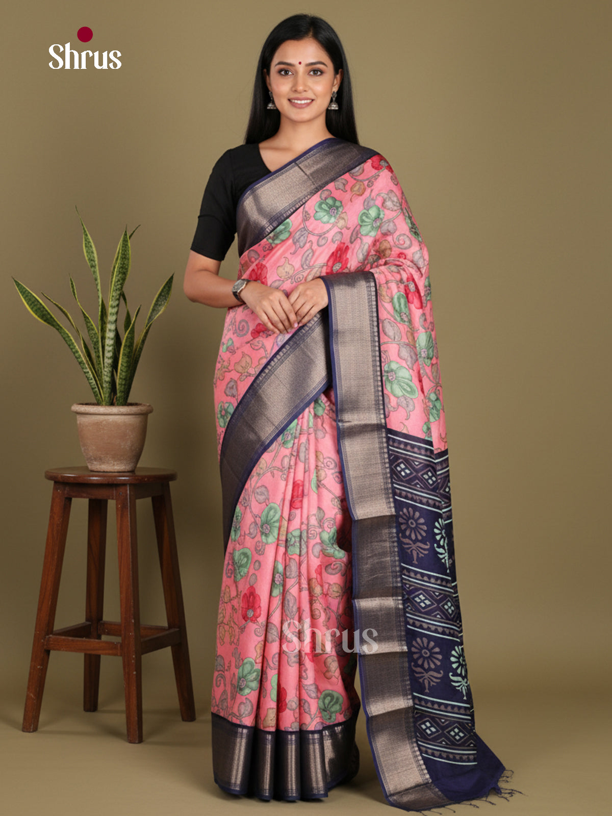 DJS24240 - Semi Crepe Saree - Shop on Shrus.com