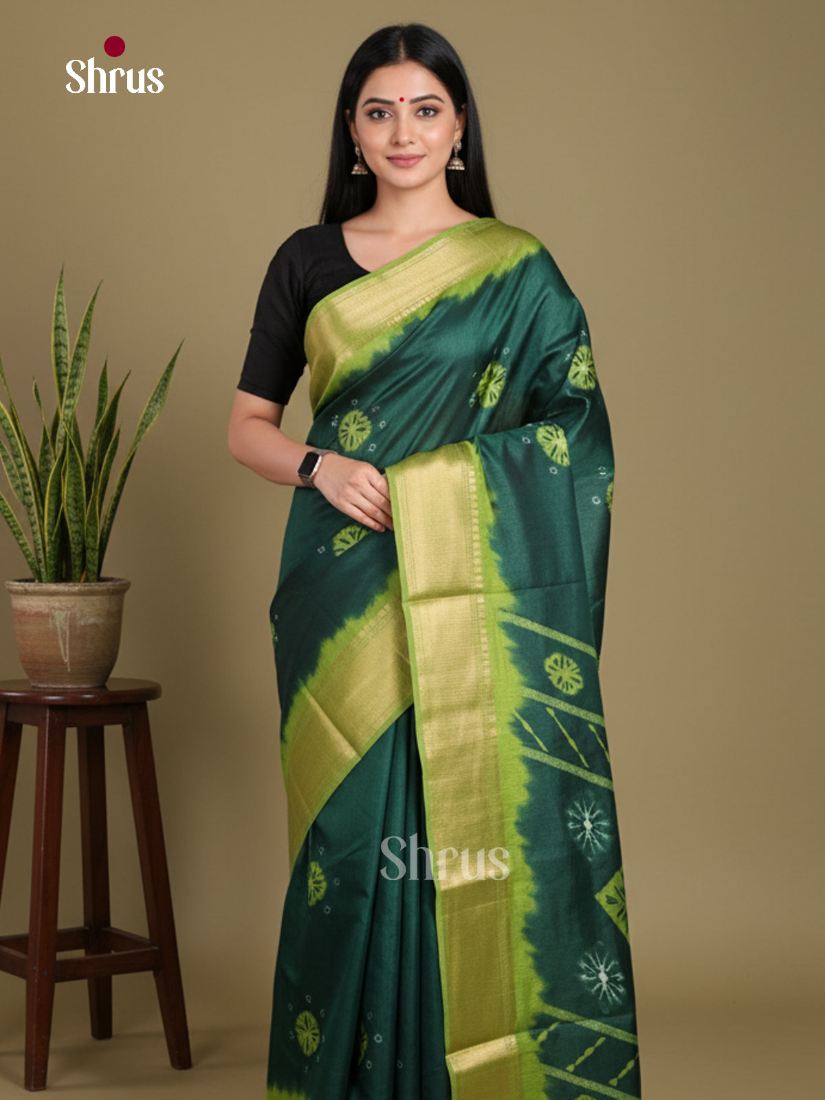 DJS24242 - Semi Crepe Saree - Shop on Shrus.com