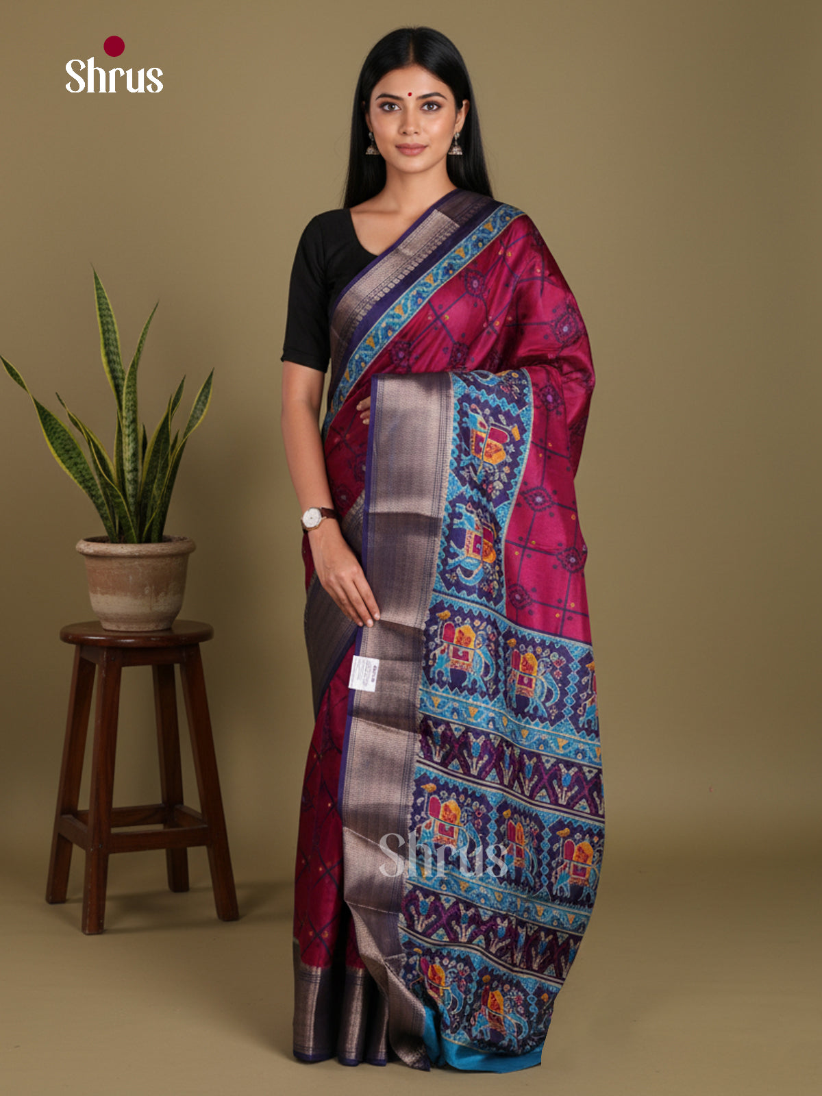 DJS24243 - Semi Crepe Saree - Shop on Shrus.com