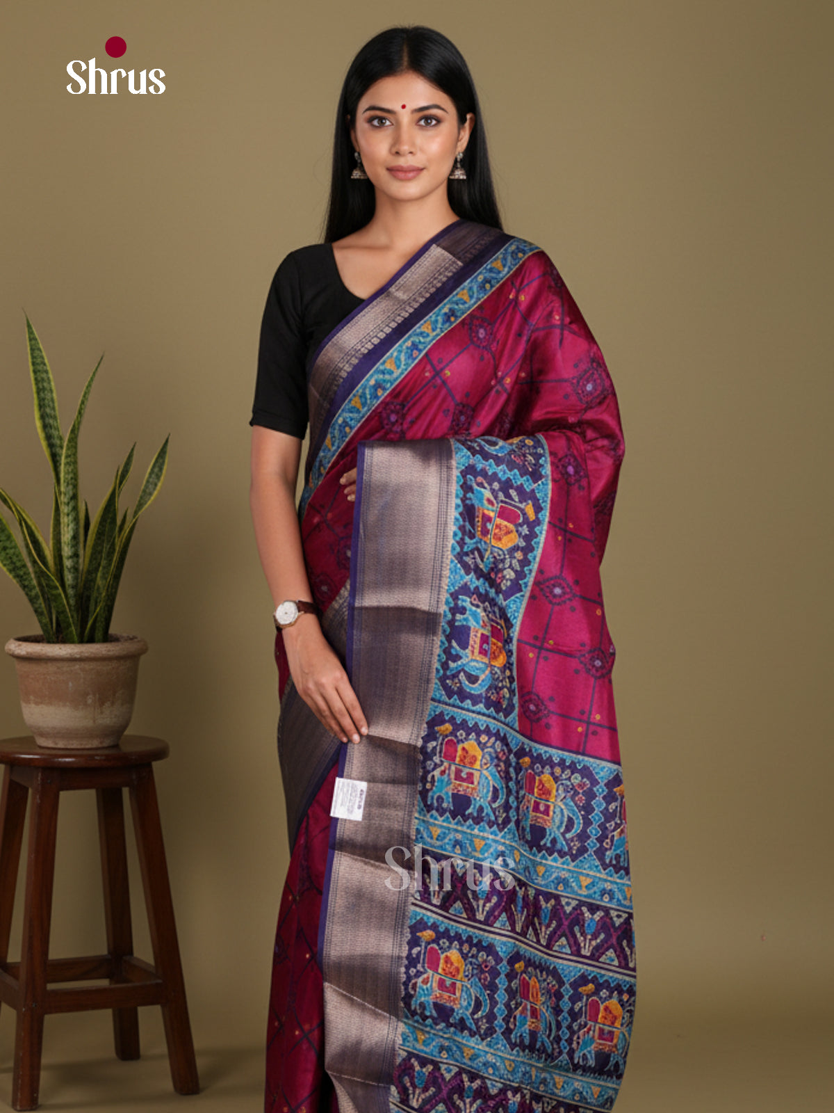 DJS24243 - Semi Crepe Saree - Shop on Shrus.com