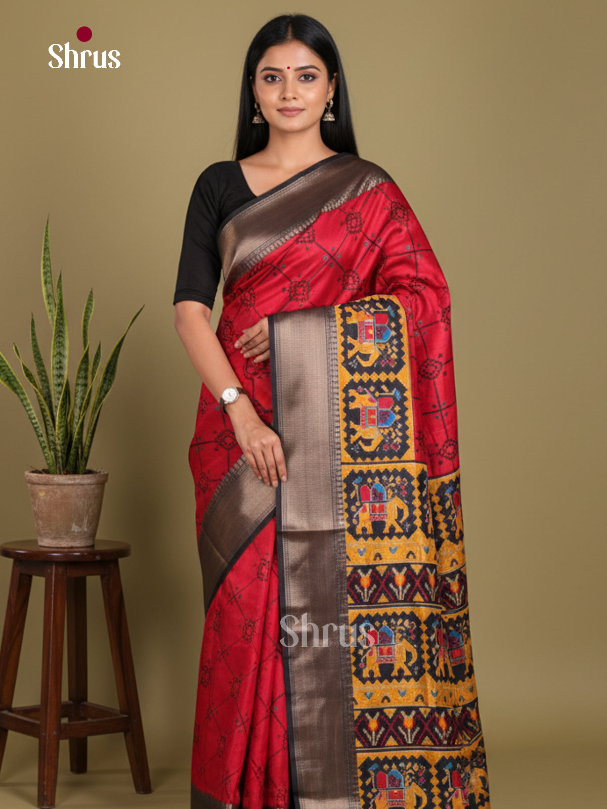DJS24244 - Semi Crepe Saree - Shop on Shrus.com