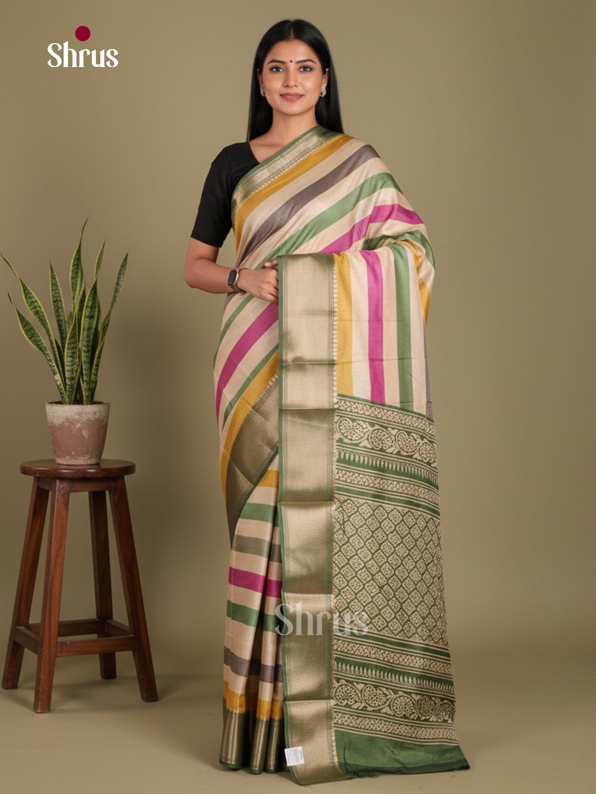 DJS24246 - Semi Crepe Saree - Shop on Shrus.com