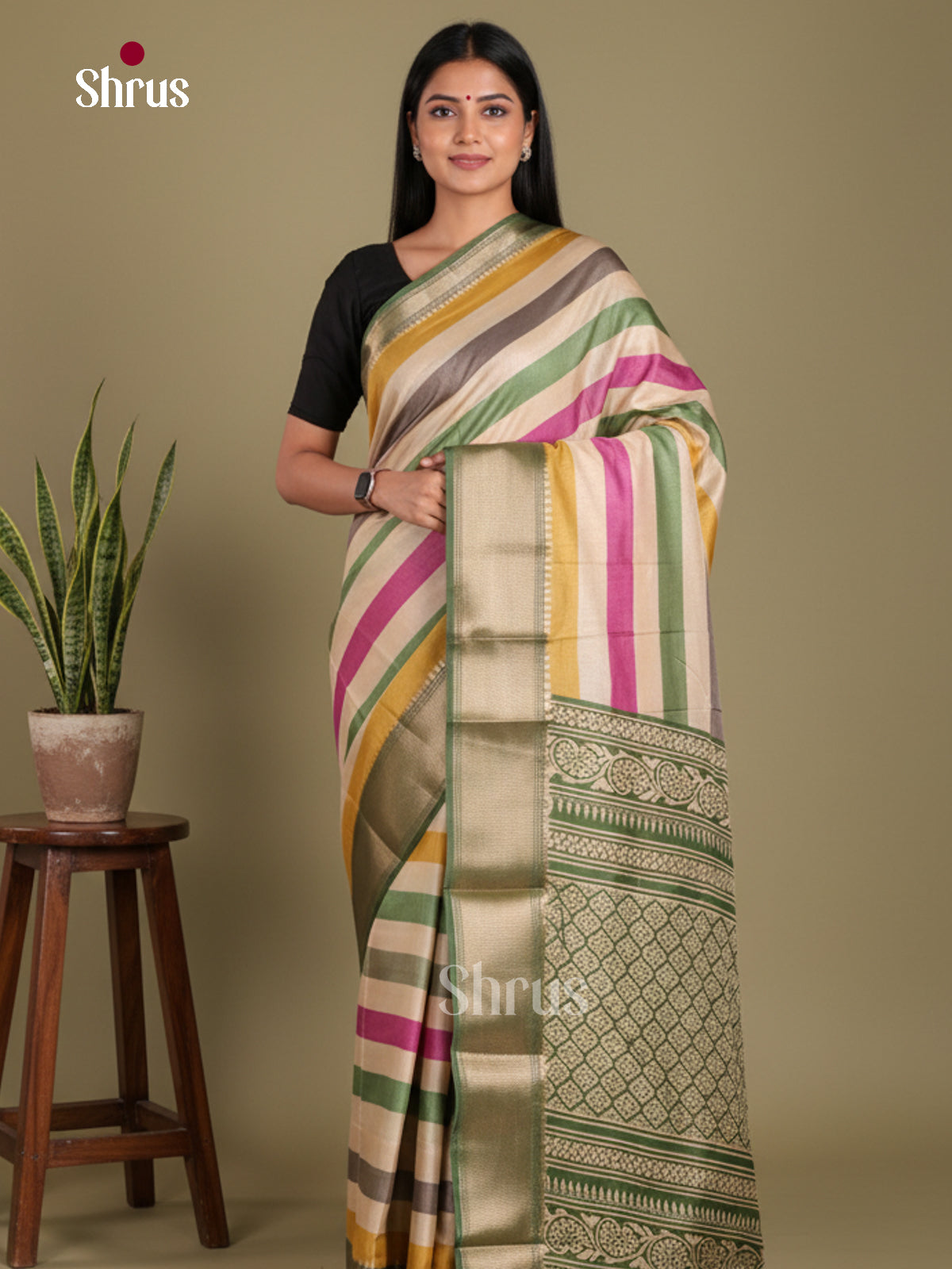 DJS24246 - Semi Crepe Saree - Shop on Shrus.com