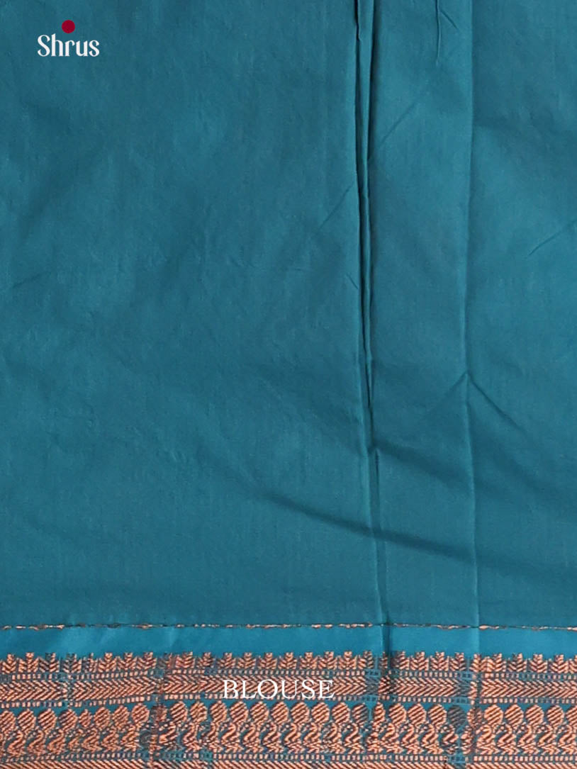 Pista Green & Teal- Kalyani Cotton Saree