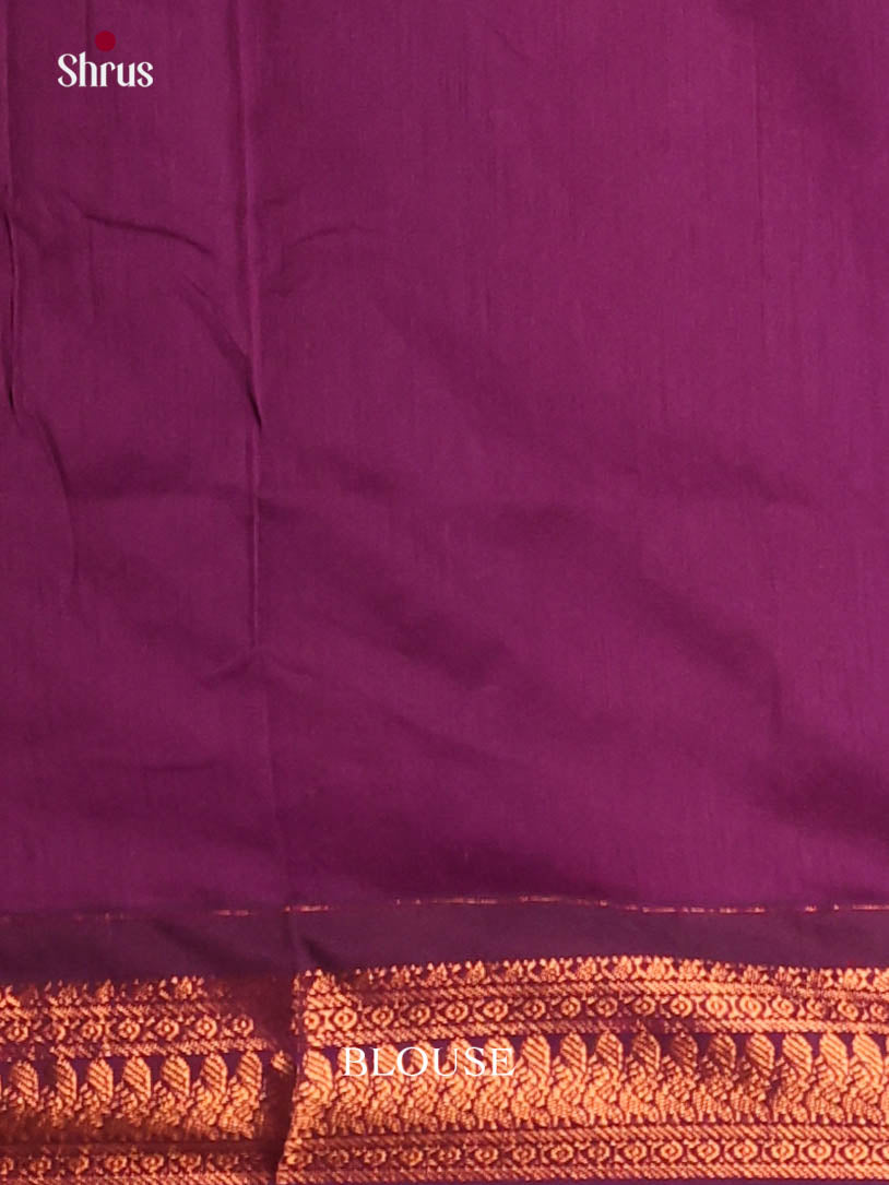 Light Green & Purple - Kalyani Cotton Saree