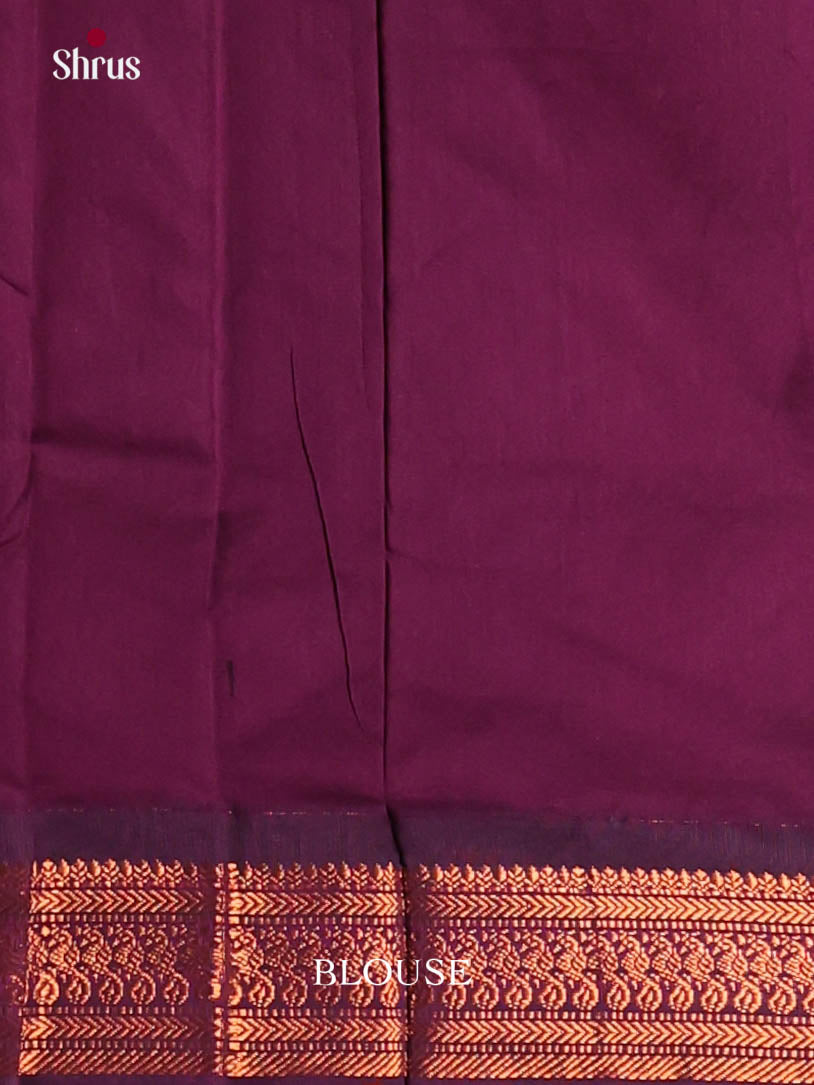 Light Green & Purple - Kalyani Cotton Saree