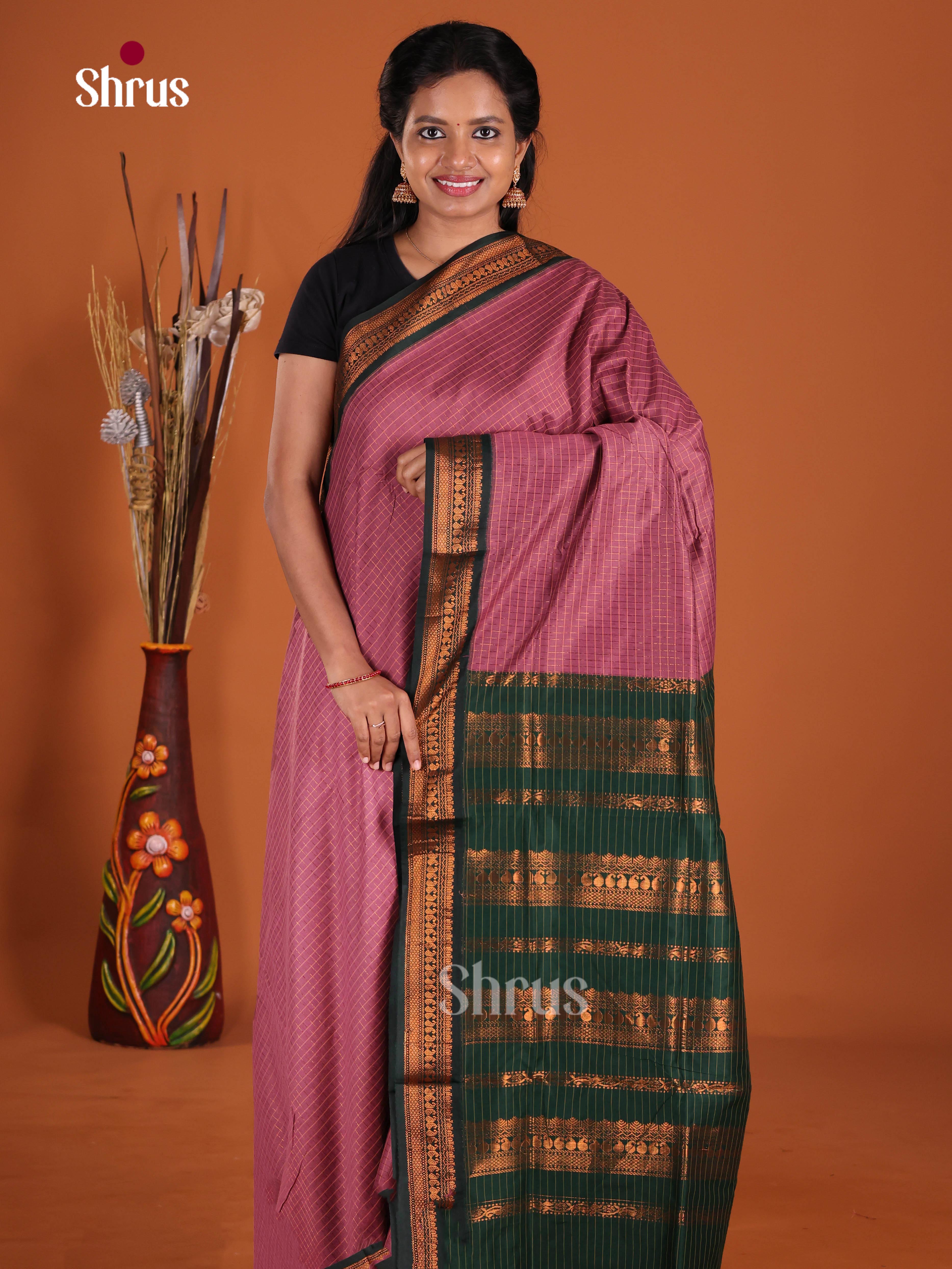 Pink & Green - Kalyani Cotton Saree
