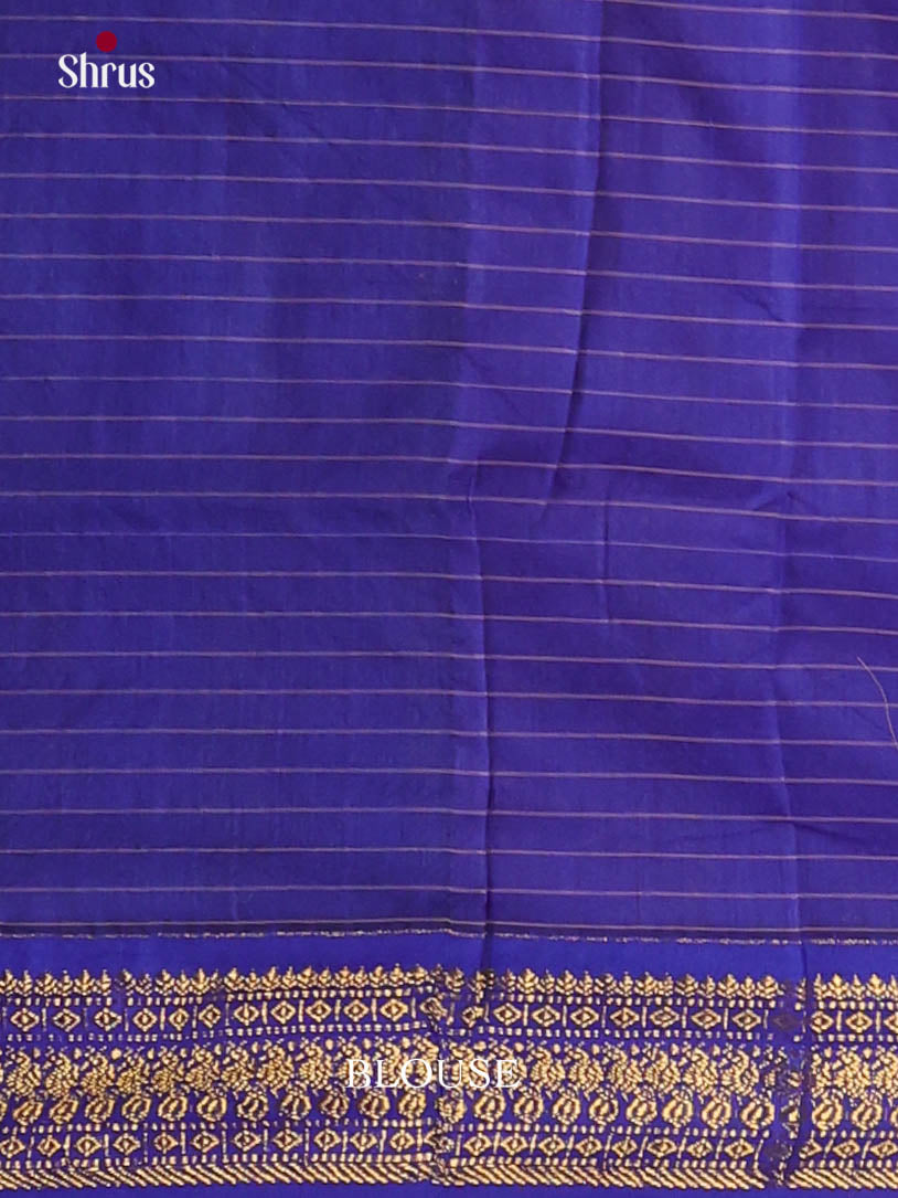 Light green & Blue - Kalyani Cotton Saree