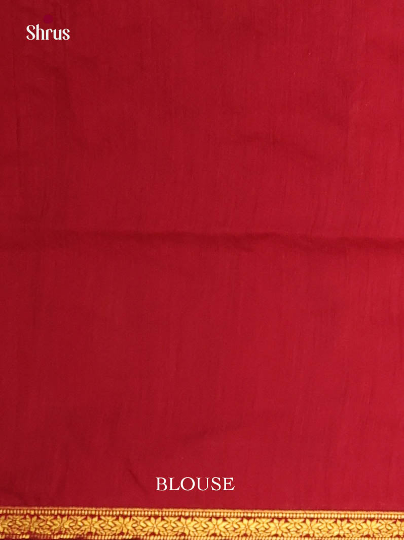 Pista Green & Red - Semi Maheshwari Saree