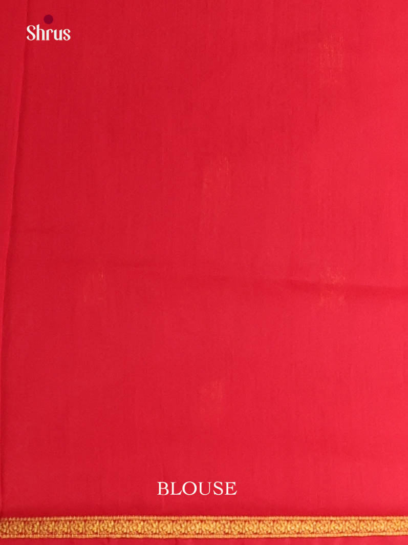 Mustard & Red - Semi Maheshwari Saree