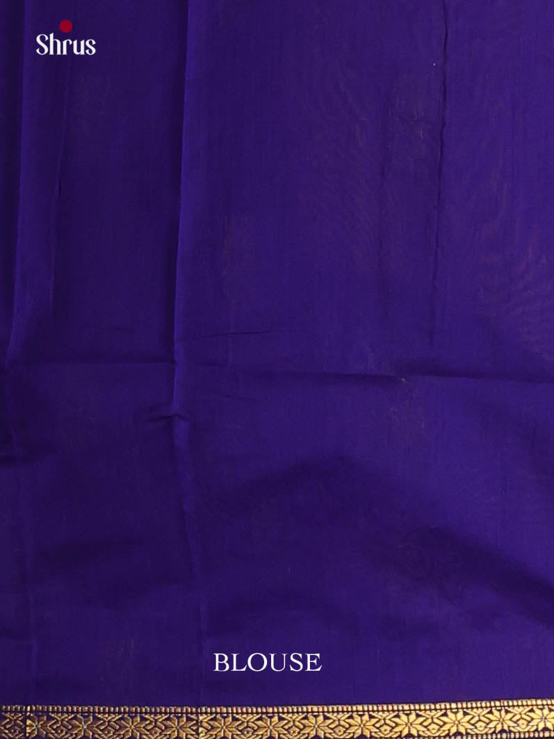 Maroon & Blue- Semi Maheshwari Saree - Shop on Shrus.com