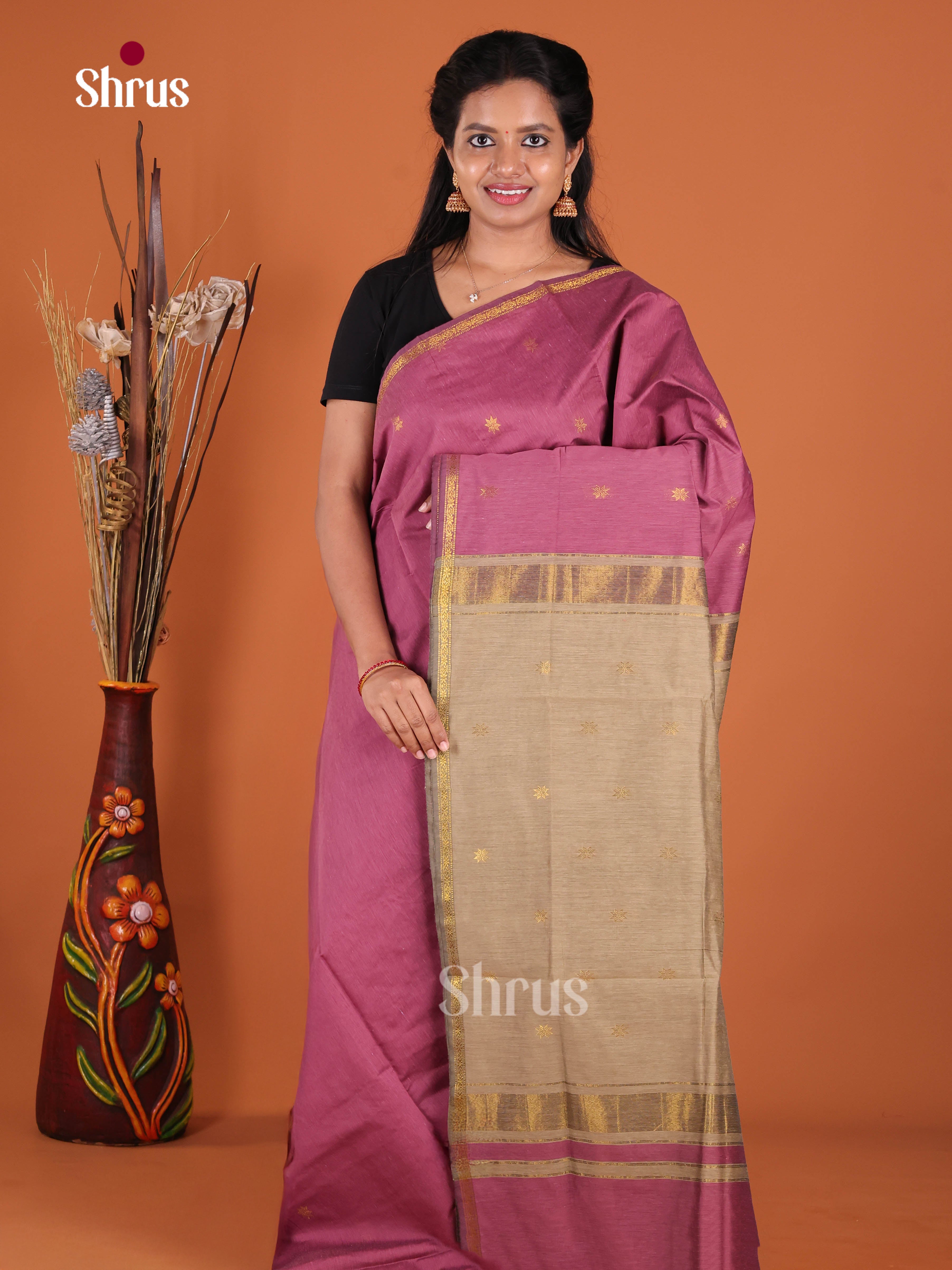 DJS24331 - Semi Maheshwari Saree - Shop on Shrus.com
