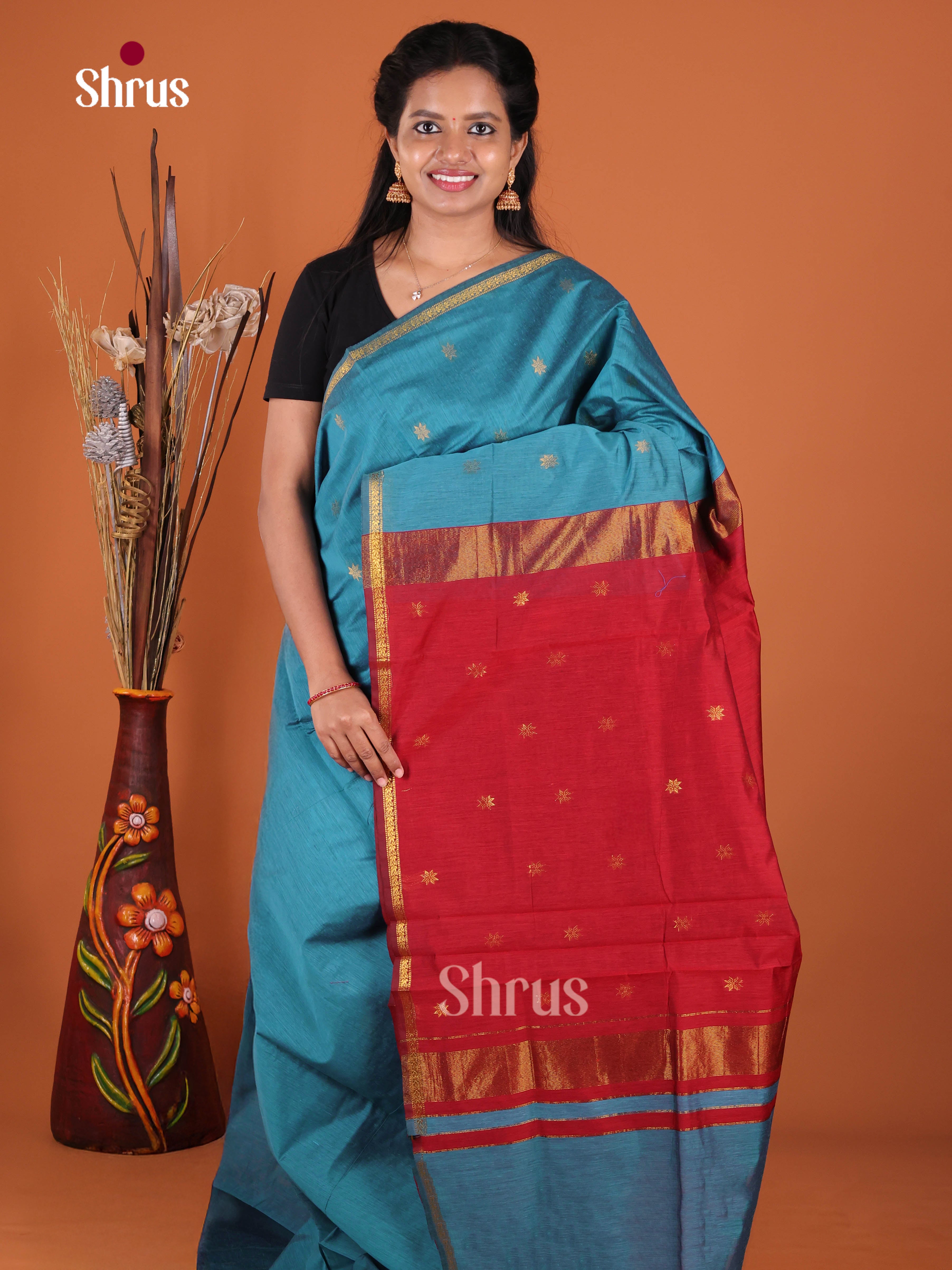 DJS24339 - Semi Maheshwari Saree - Shop on Shrus.com