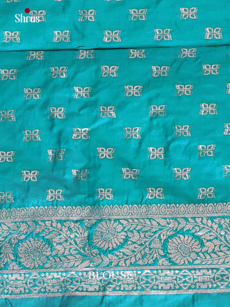 Teal - Semi Softsilk Saree