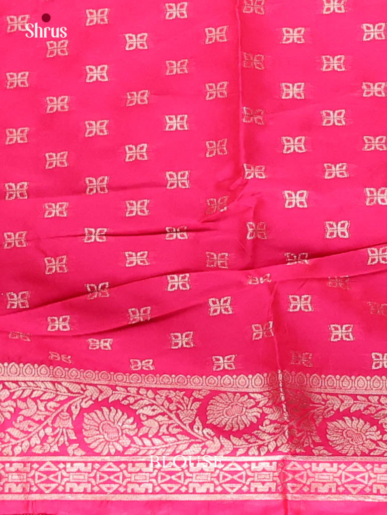 Pink - Semi Softsilk Saree