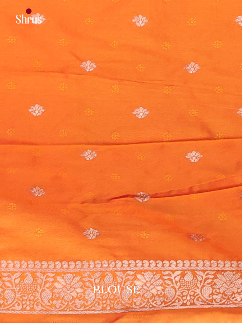 Orange - Semi Softsilk Saree