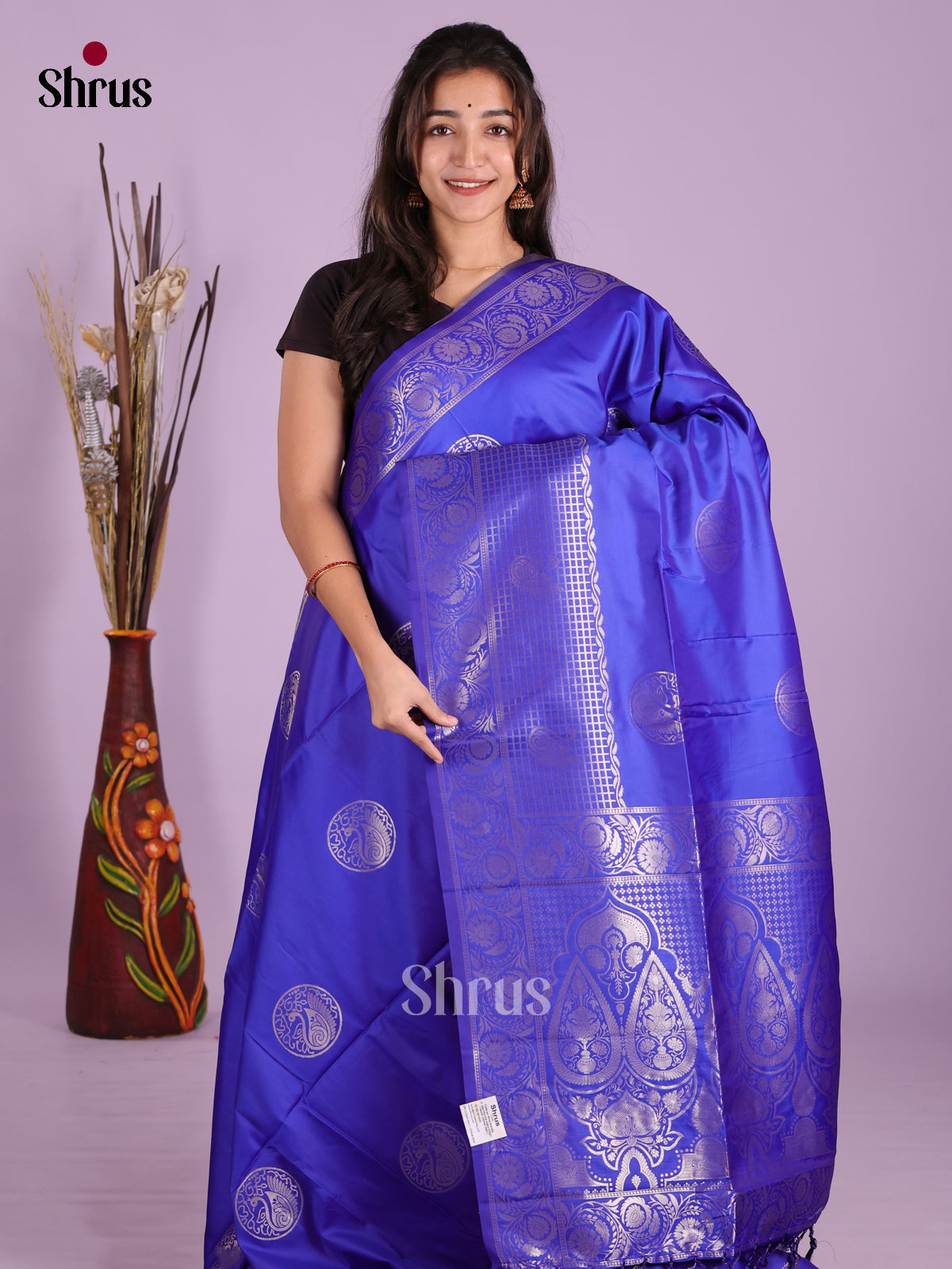Blue- Semi Softsilk Saree