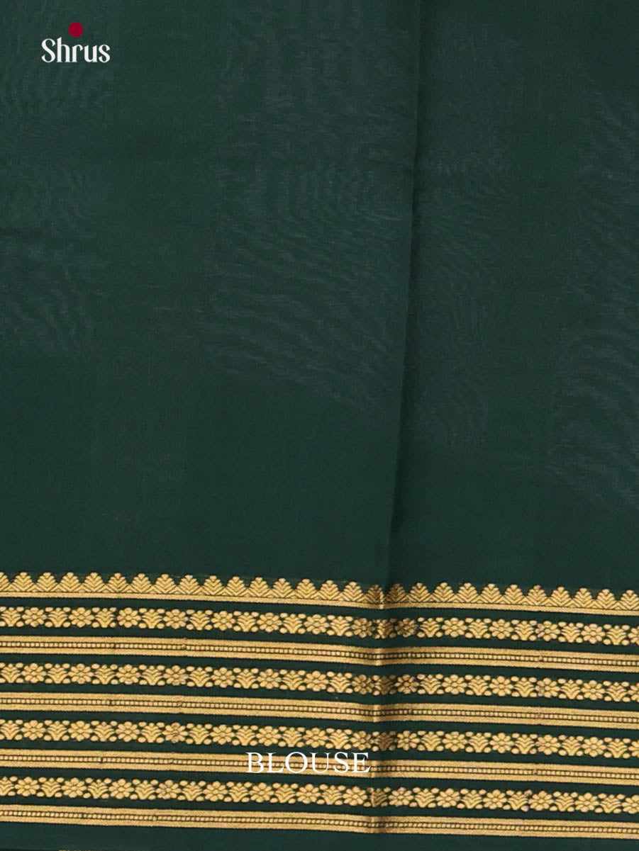 Classic Red Mysore Silk Saree with Green Contrast zari border