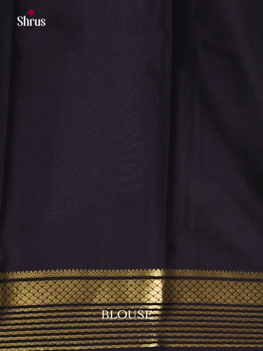 Pastel Green & Blue Mysore Silk Saree with contrast zari border