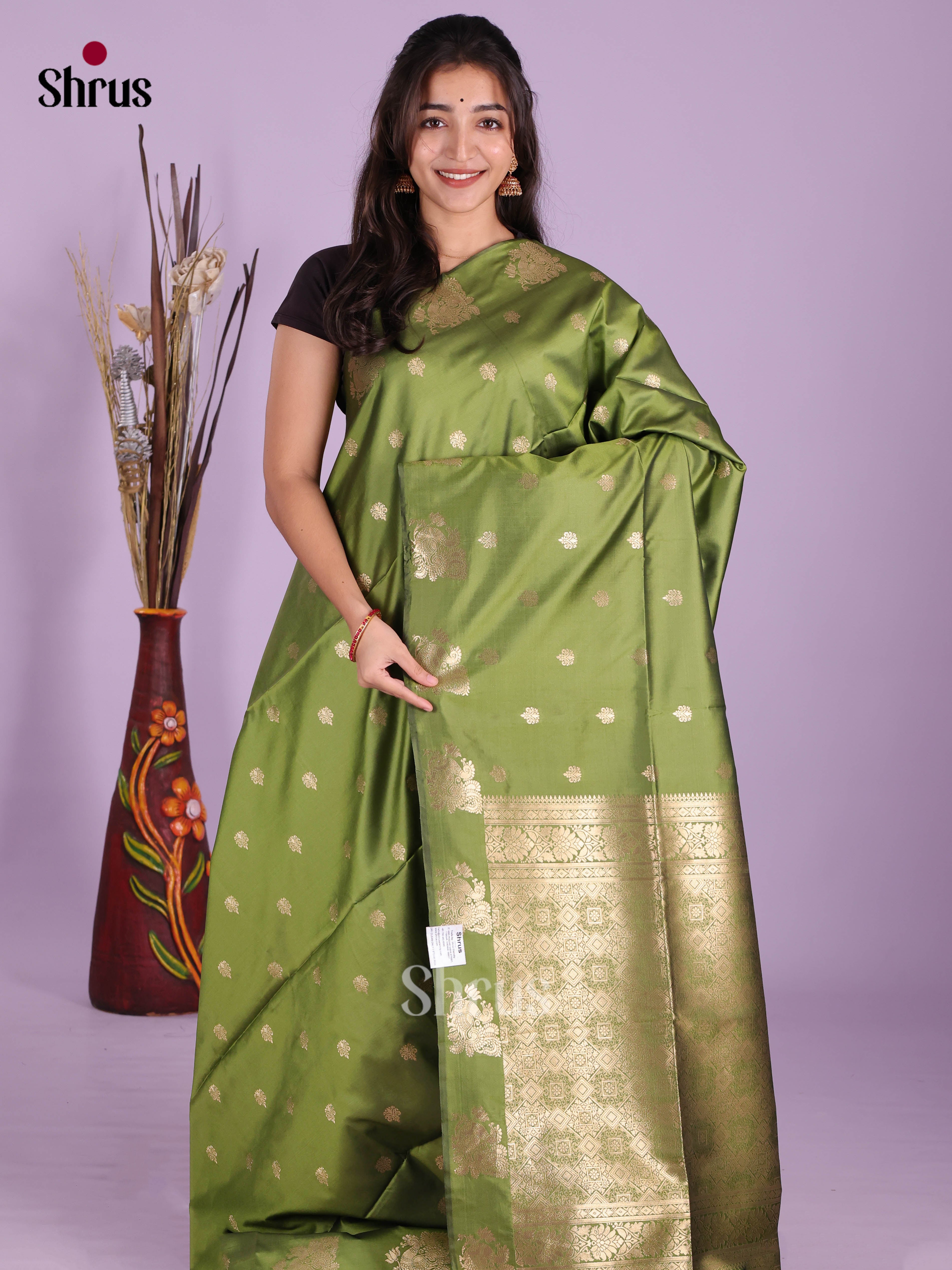 Green- Semi Softsilk Saree